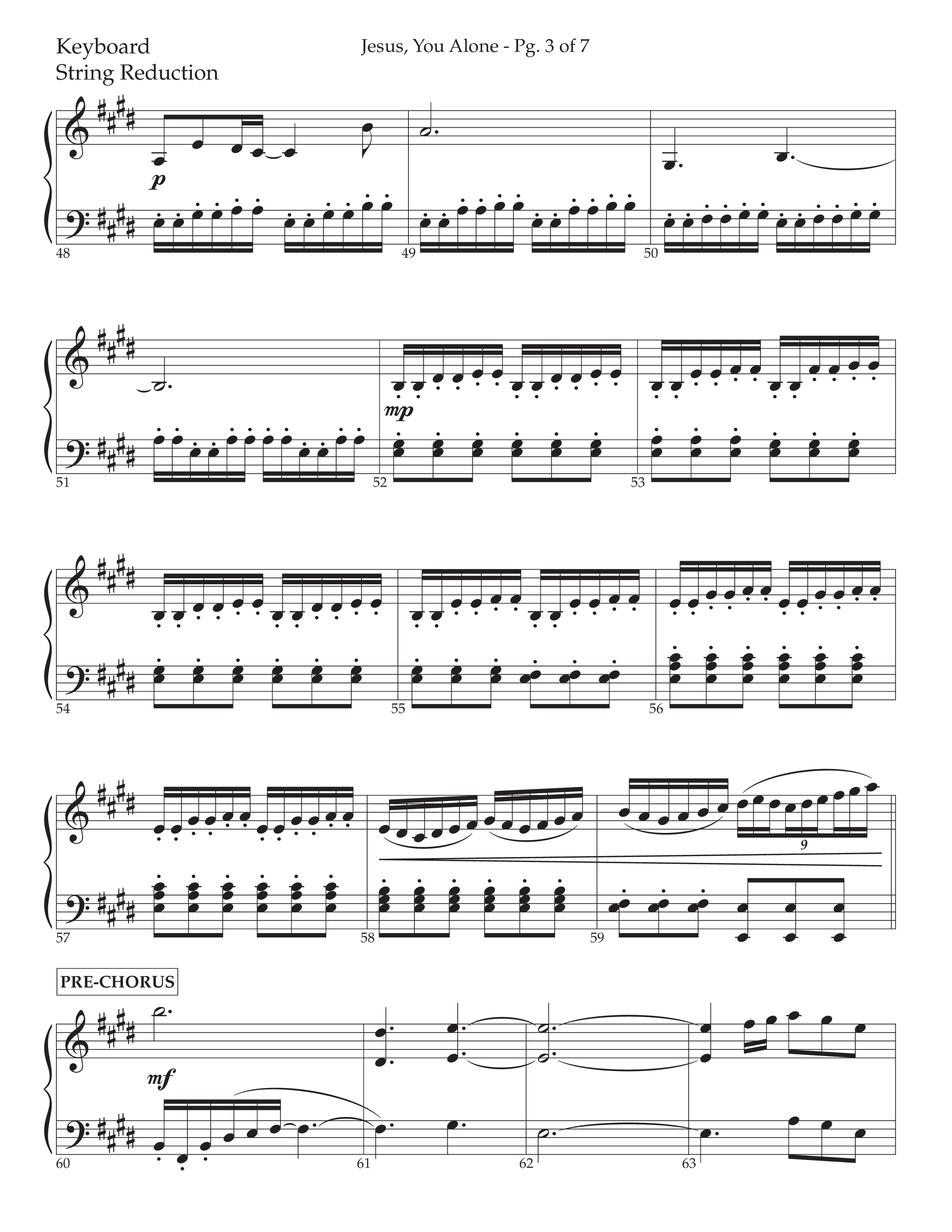 Jesus You Alone (Choral Anthem SATB) String Reduction (Lifeway Choral / Arr. David Wise / Orch. Bradley Knight)