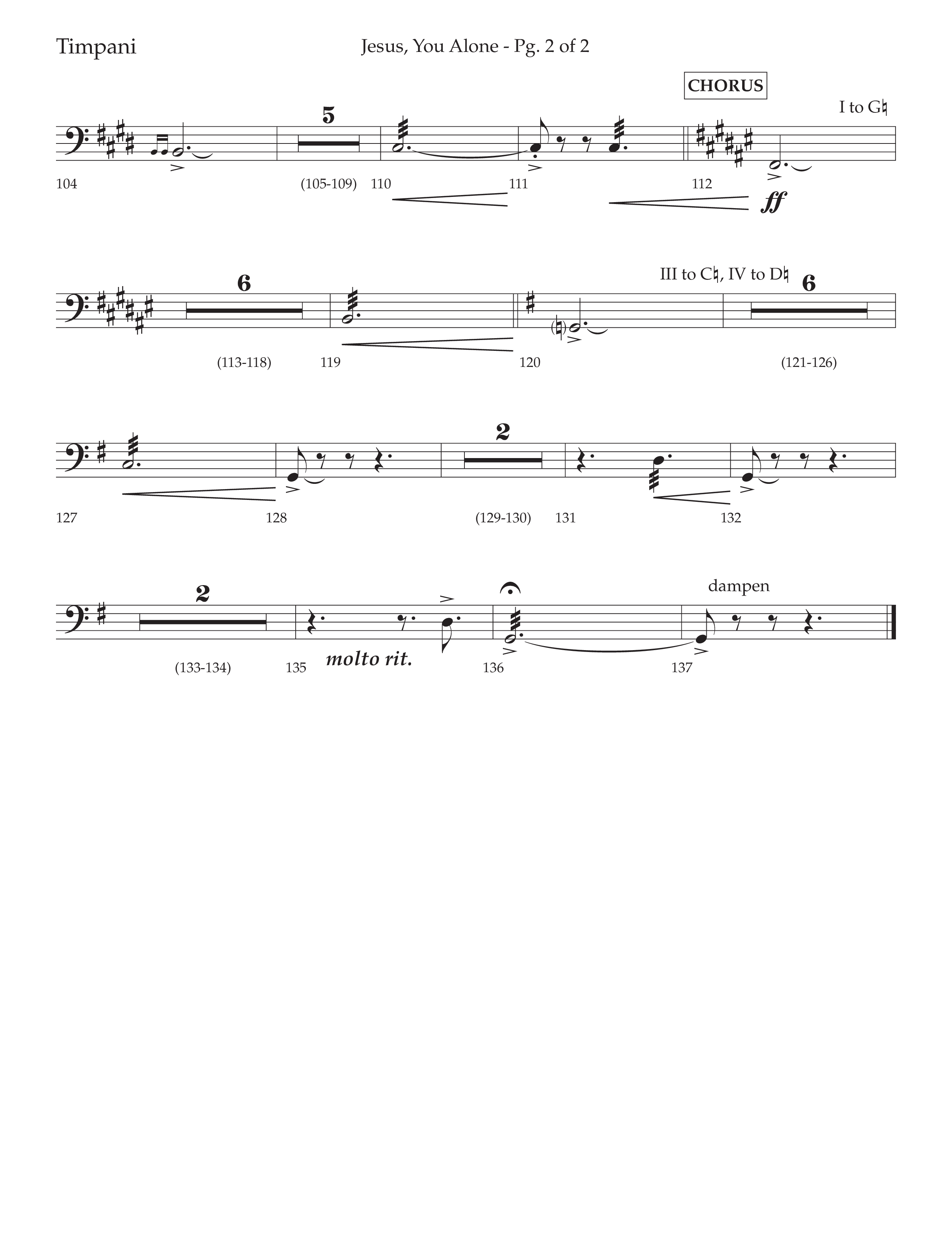 Jesus You Alone (Choral Anthem SATB) Timpani (Lifeway Choral / Arr. David Wise / Orch. Bradley Knight)