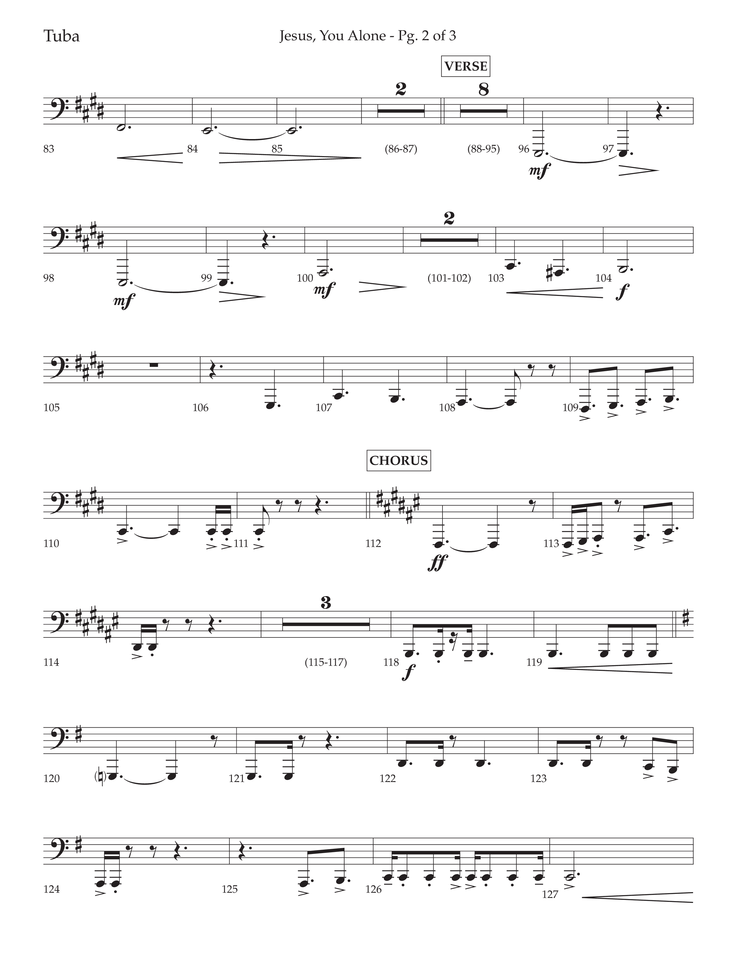 Jesus You Alone (Choral Anthem SATB) Tuba (Lifeway Choral / Arr. David Wise / Orch. Bradley Knight)