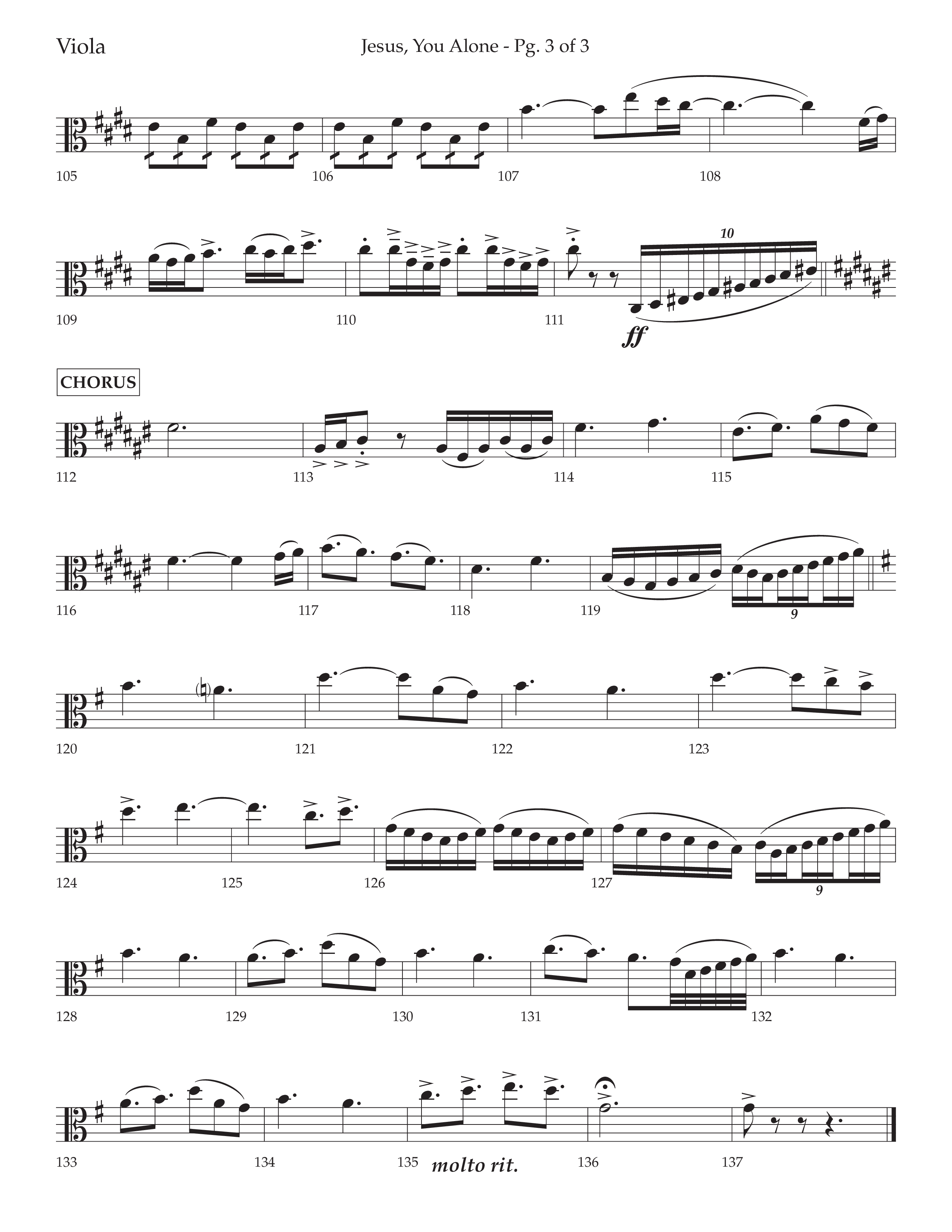 Jesus You Alone (Choral Anthem SATB) Viola (Lifeway Choral / Arr. David Wise / Orch. Bradley Knight)