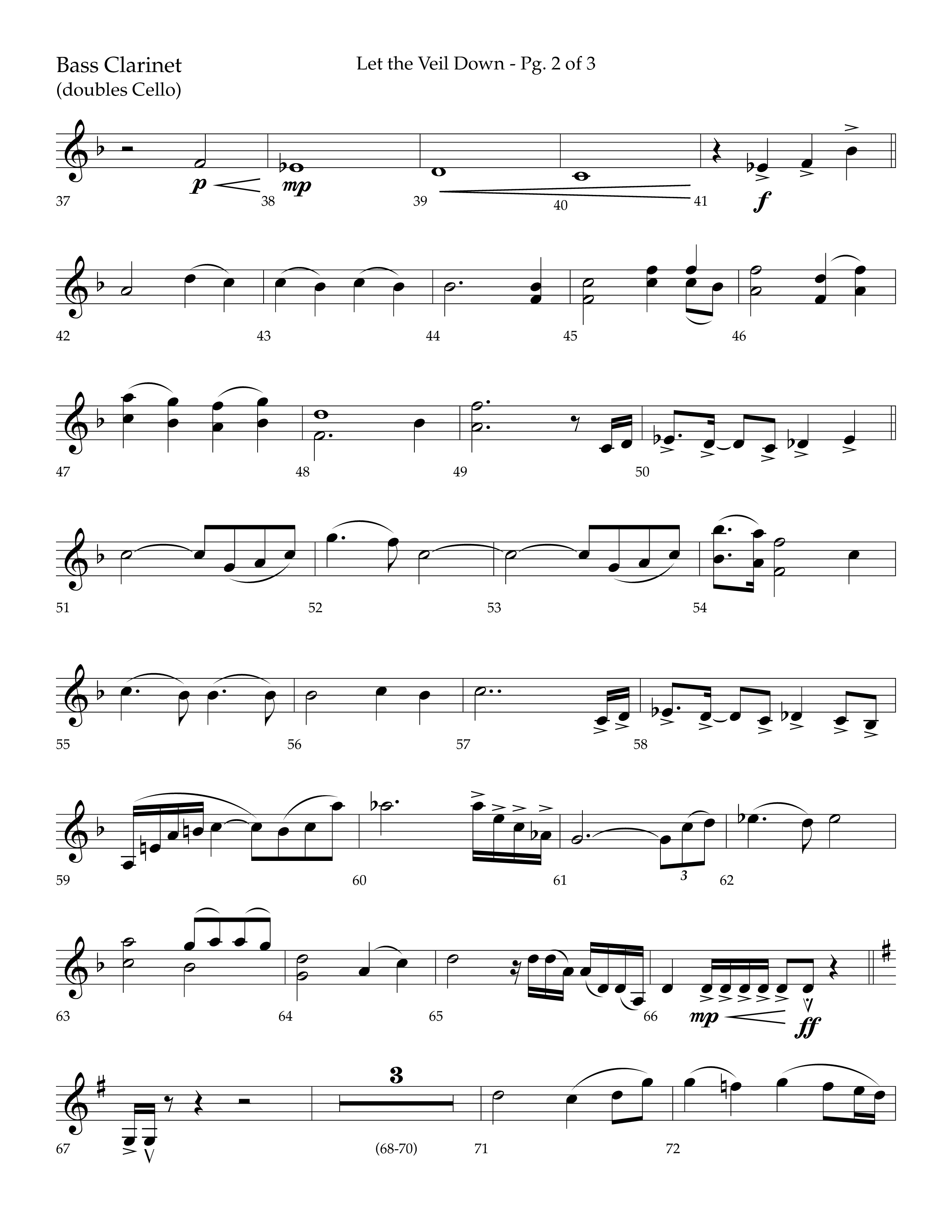 Let The Veil Down with I Exalt Thee (Choral Anthem SATB) Bass Clarinet (Lifeway Choral / Arr. Cody McVey)