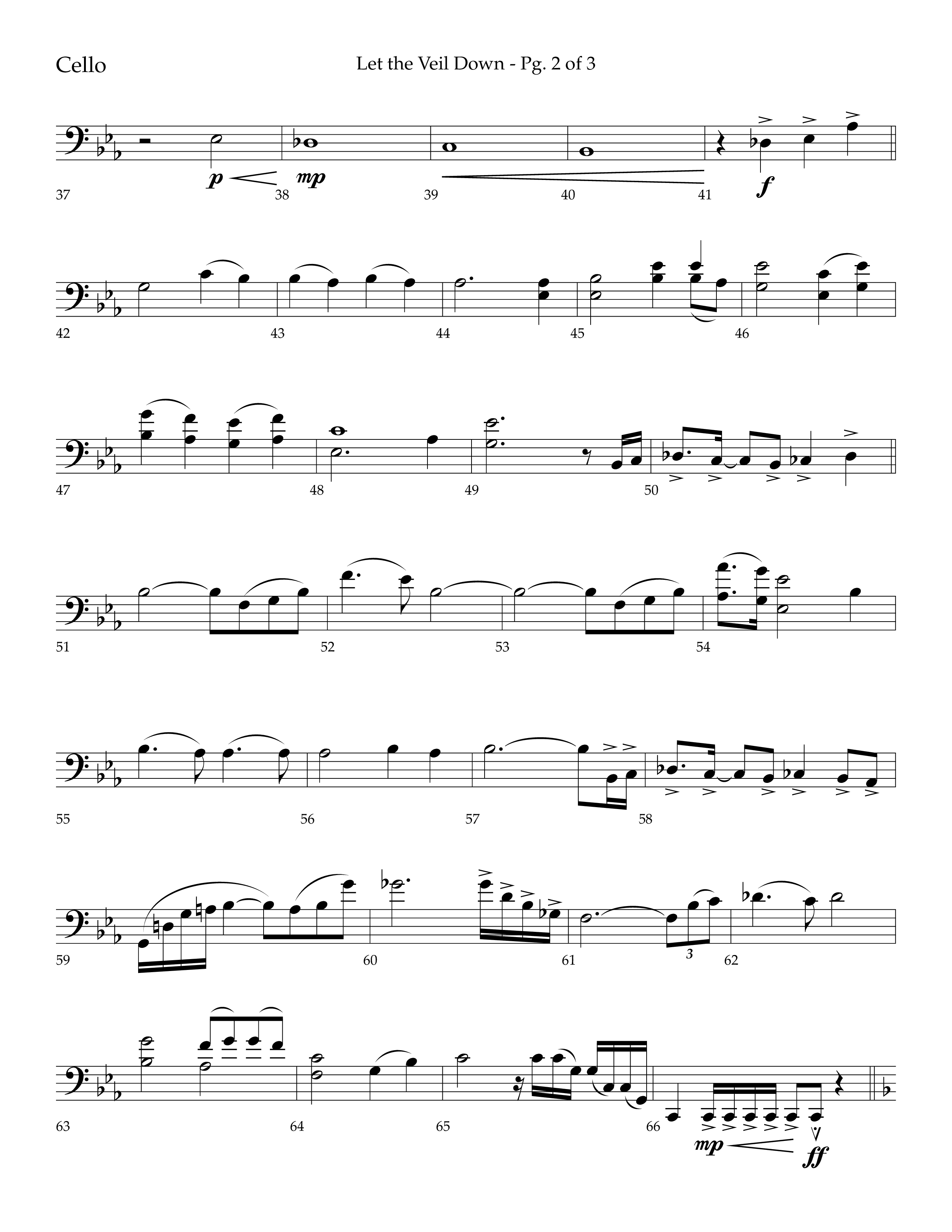 Let The Veil Down with I Exalt Thee (Choral Anthem SATB) Cello (Lifeway Choral / Arr. Cody McVey)