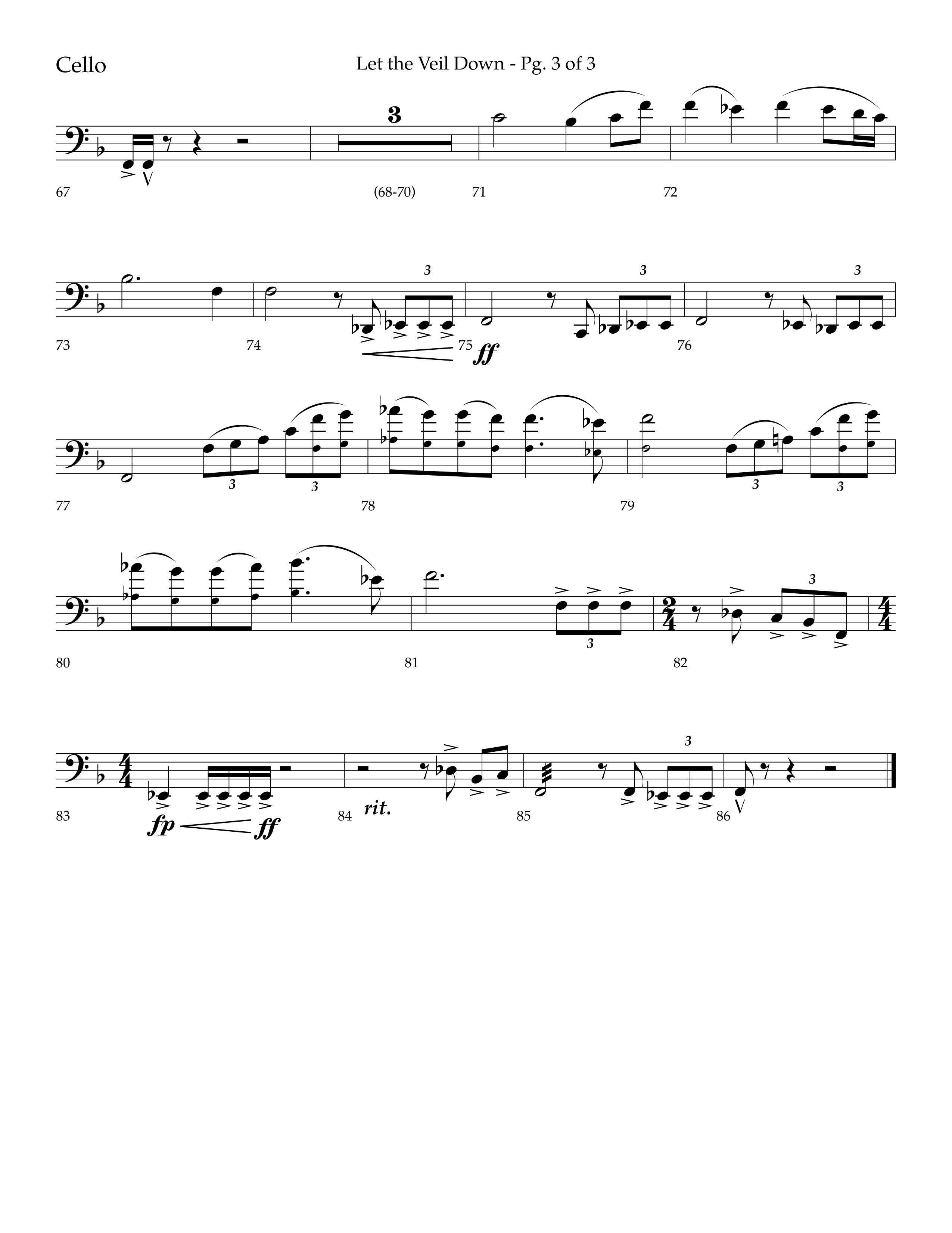 Let The Veil Down with I Exalt Thee (Choral Anthem SATB) Cello (Lifeway Choral / Arr. Cody McVey)