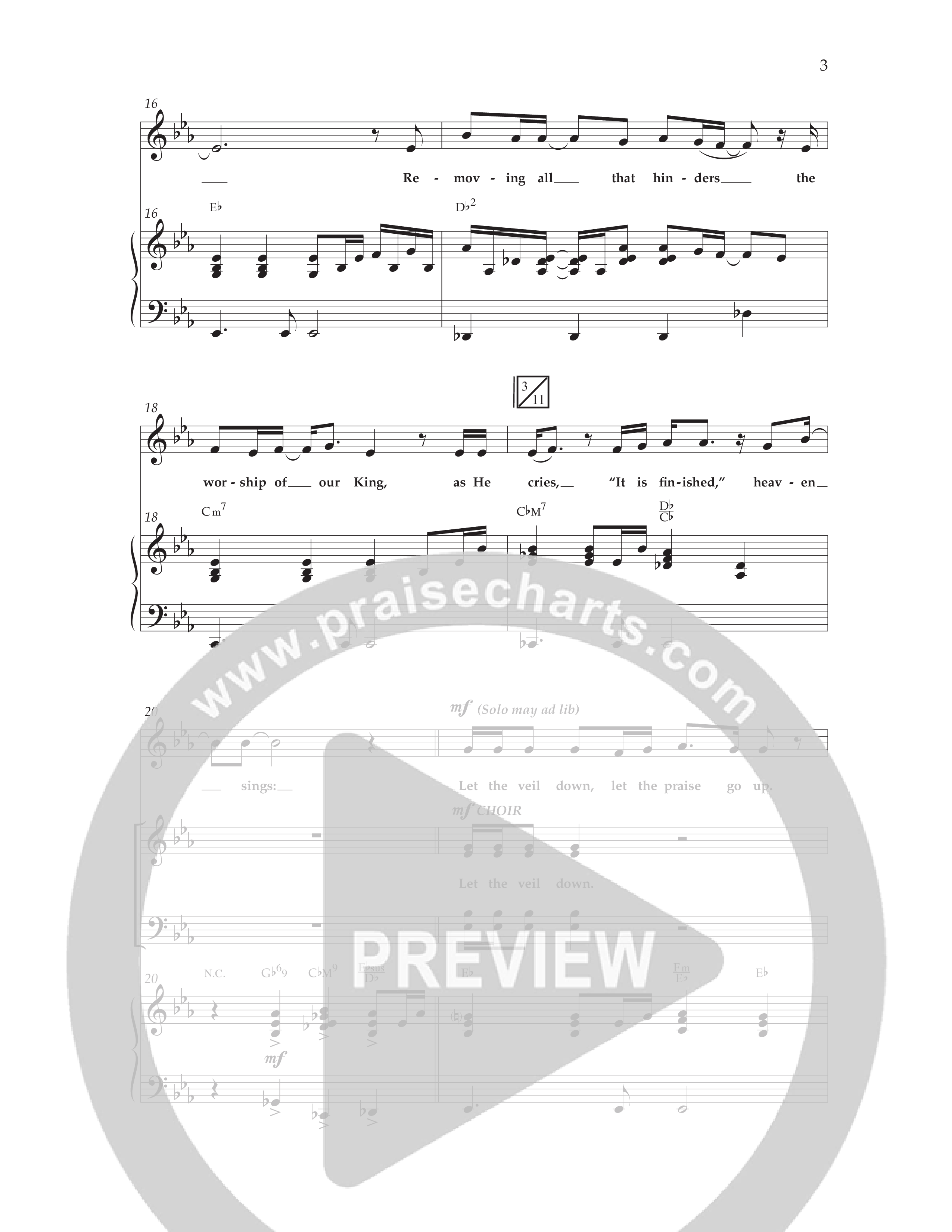 Let The Veil Down with I Exalt Thee (Choral Anthem SATB) Anthem (SATB/Piano) (Lifeway Choral / Arr. Cody McVey)