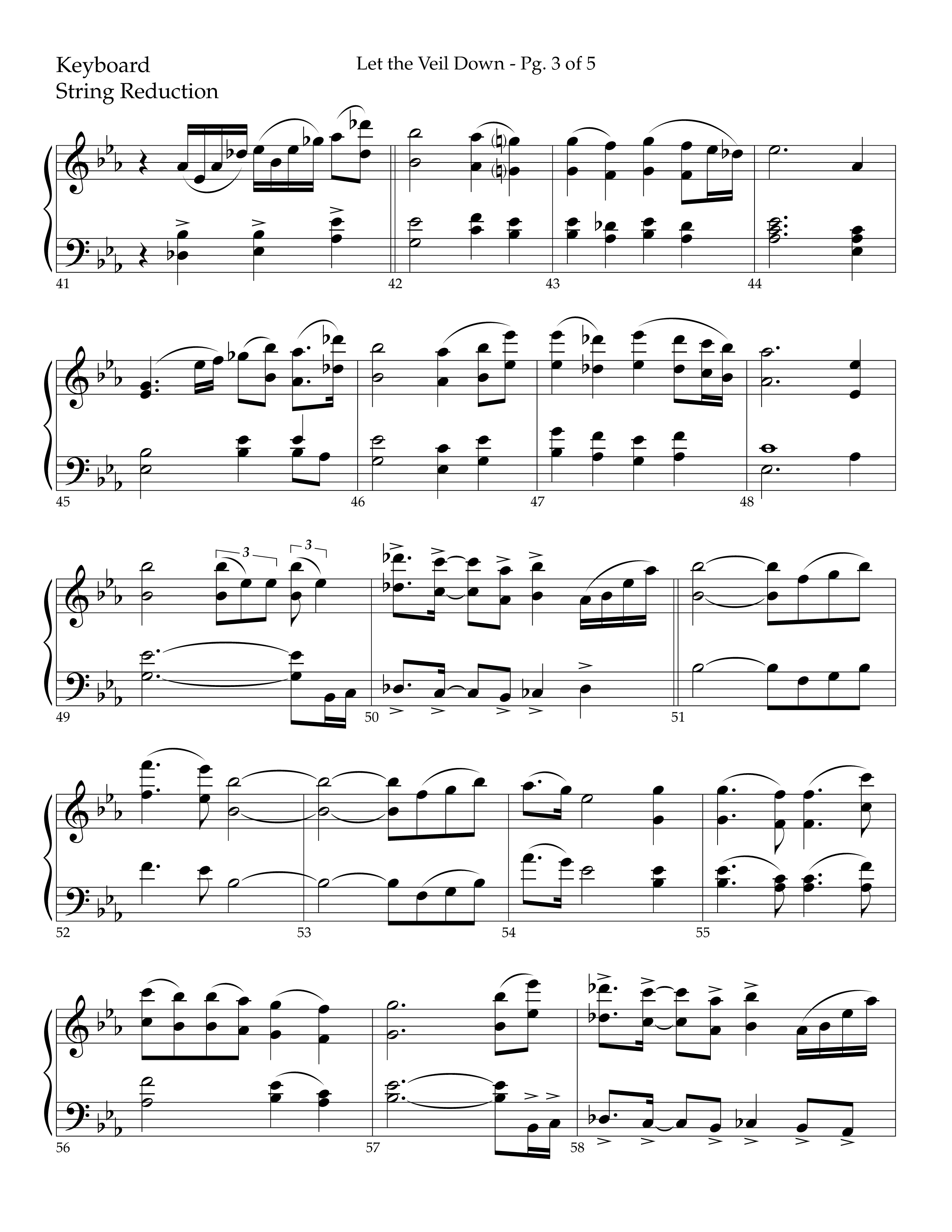 Let The Veil Down with I Exalt Thee (Choral Anthem SATB) String Reduction (Lifeway Choral / Arr. Cody McVey)