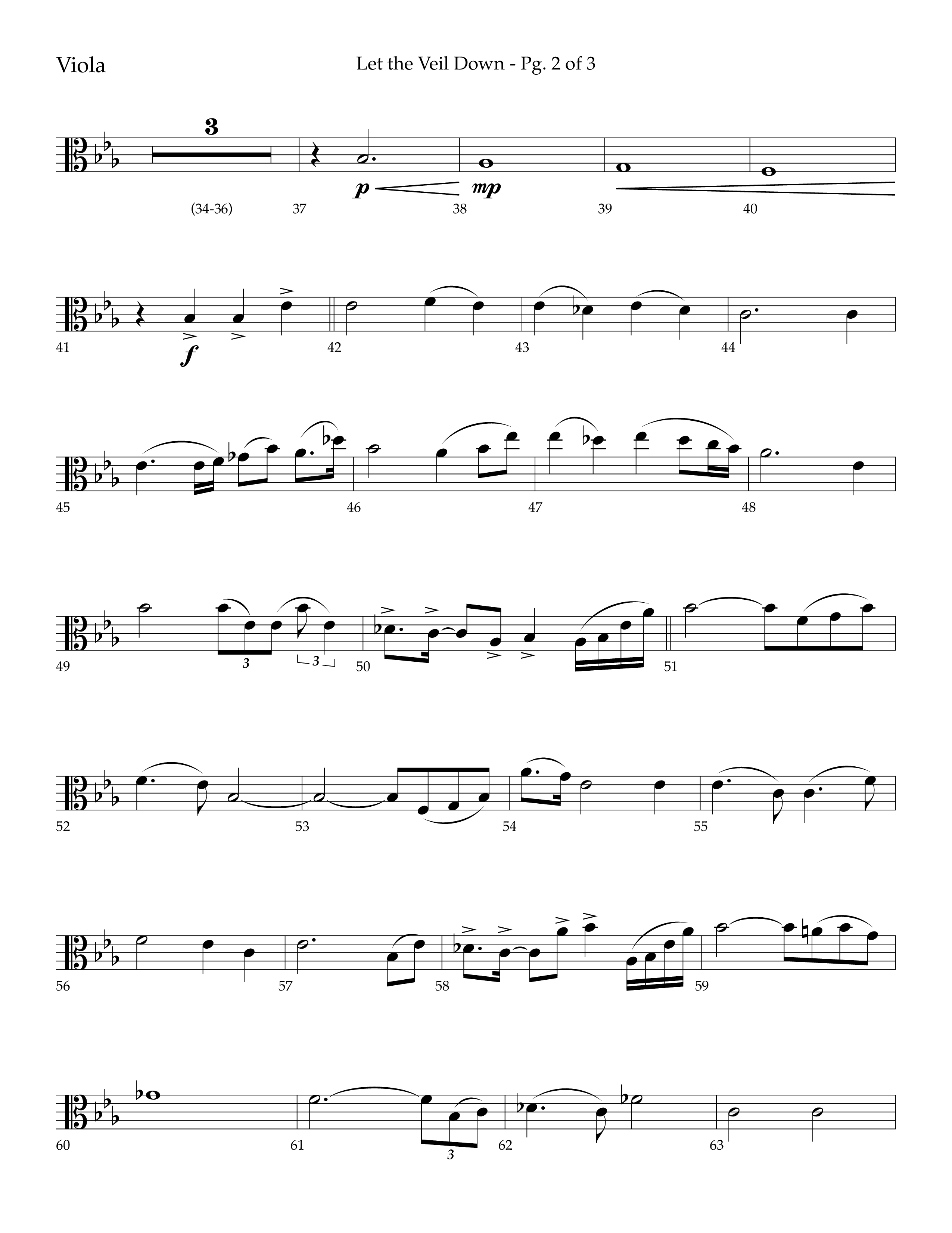 Let The Veil Down with I Exalt Thee (Choral Anthem SATB) Viola (Lifeway Choral / Arr. Cody McVey)