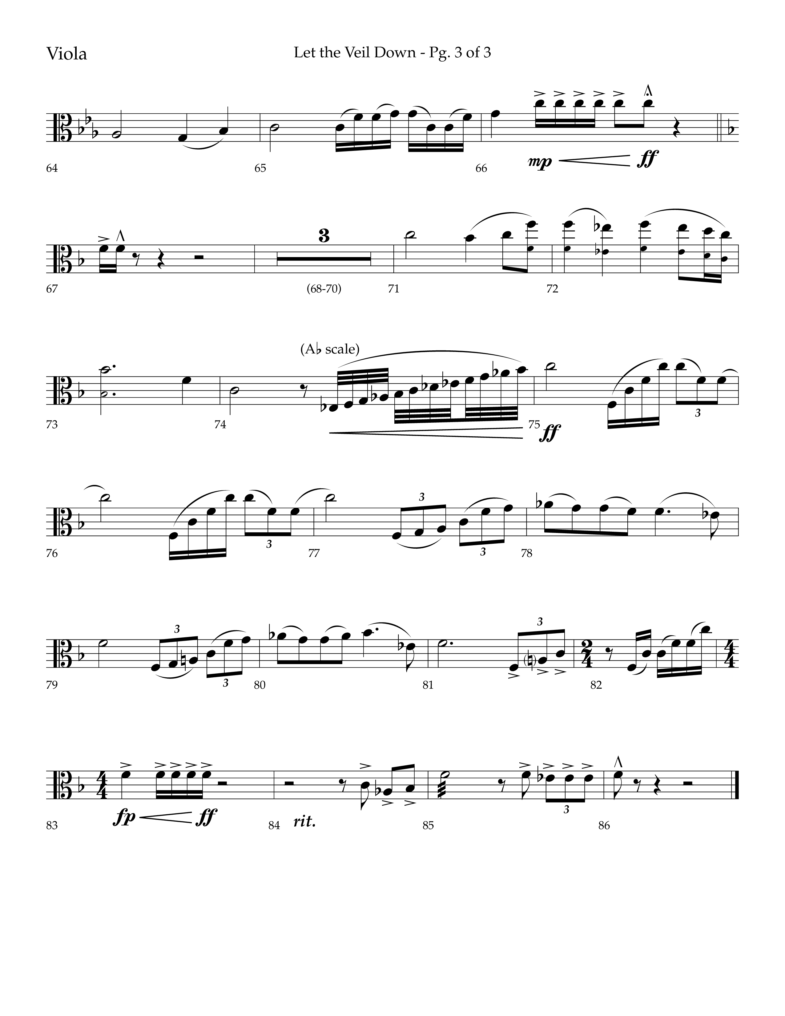 Let The Veil Down with I Exalt Thee (Choral Anthem SATB) Viola (Lifeway Choral / Arr. Cody McVey)