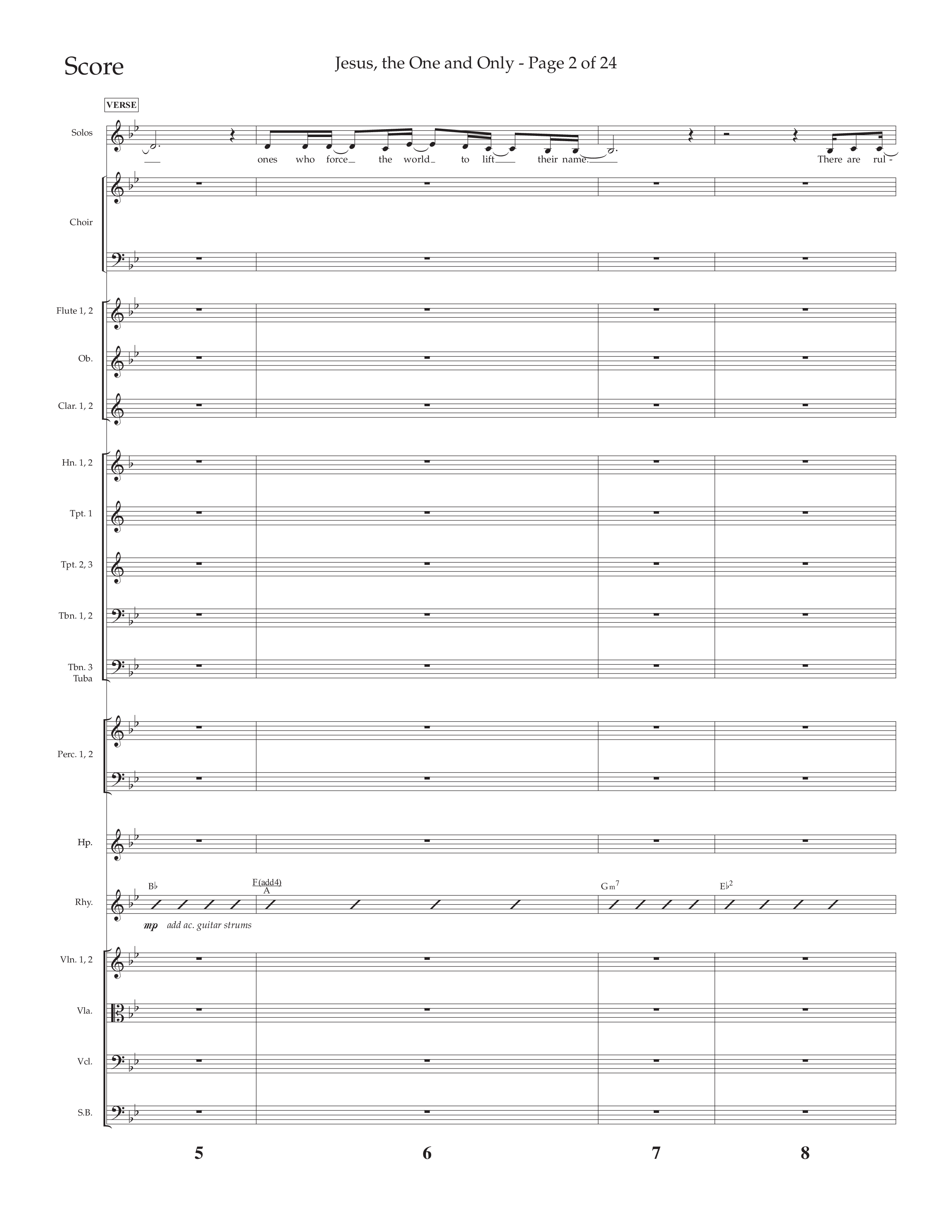 Jesus The One And Only (Choral Anthem SATB) Orchestration (Lifeway Choral / Arr. John Bolin / Arr. Don Koch / Orch. David Shipps)
