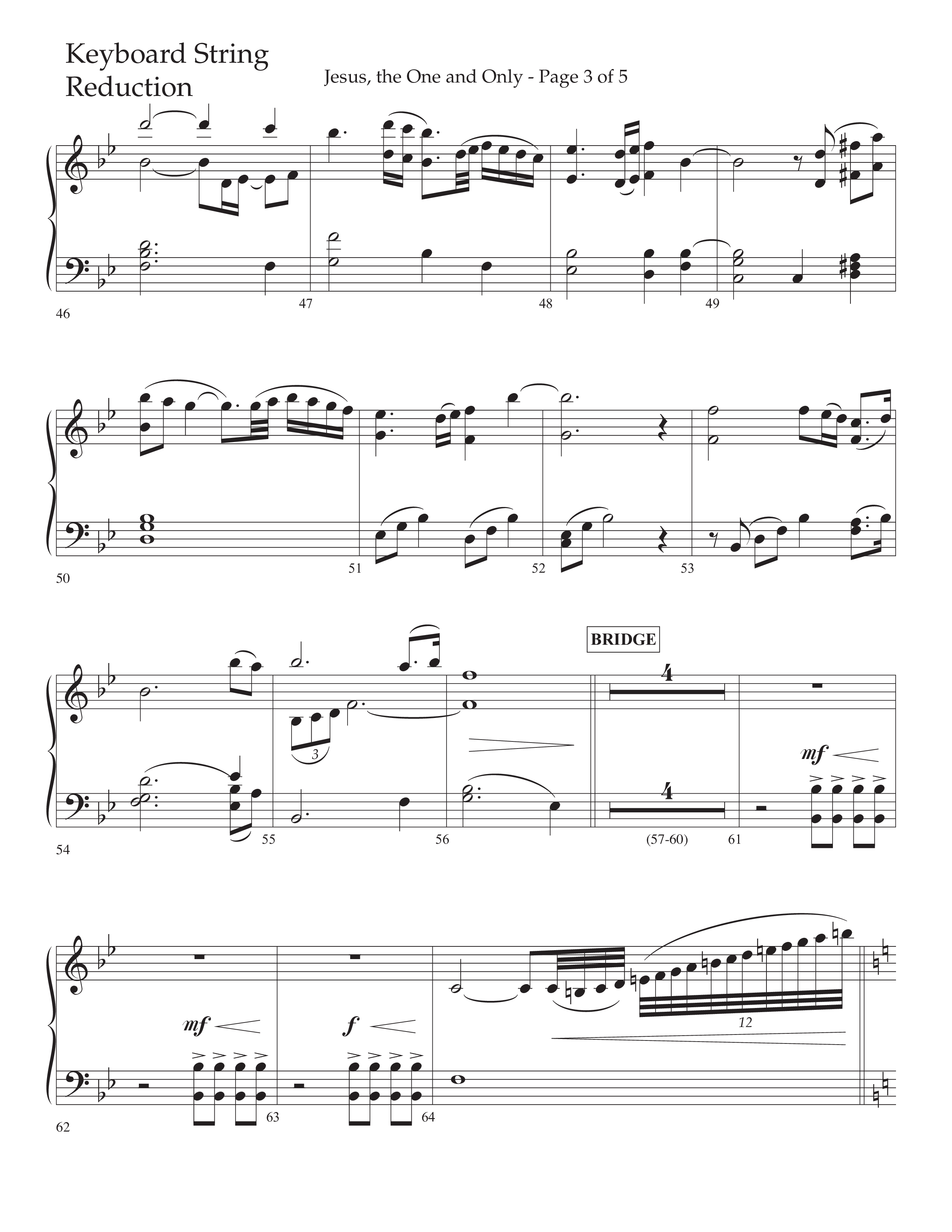 Jesus The One And Only (Choral Anthem SATB) String Reduction (Lifeway Choral / Arr. John Bolin / Arr. Don Koch / Orch. David Shipps)