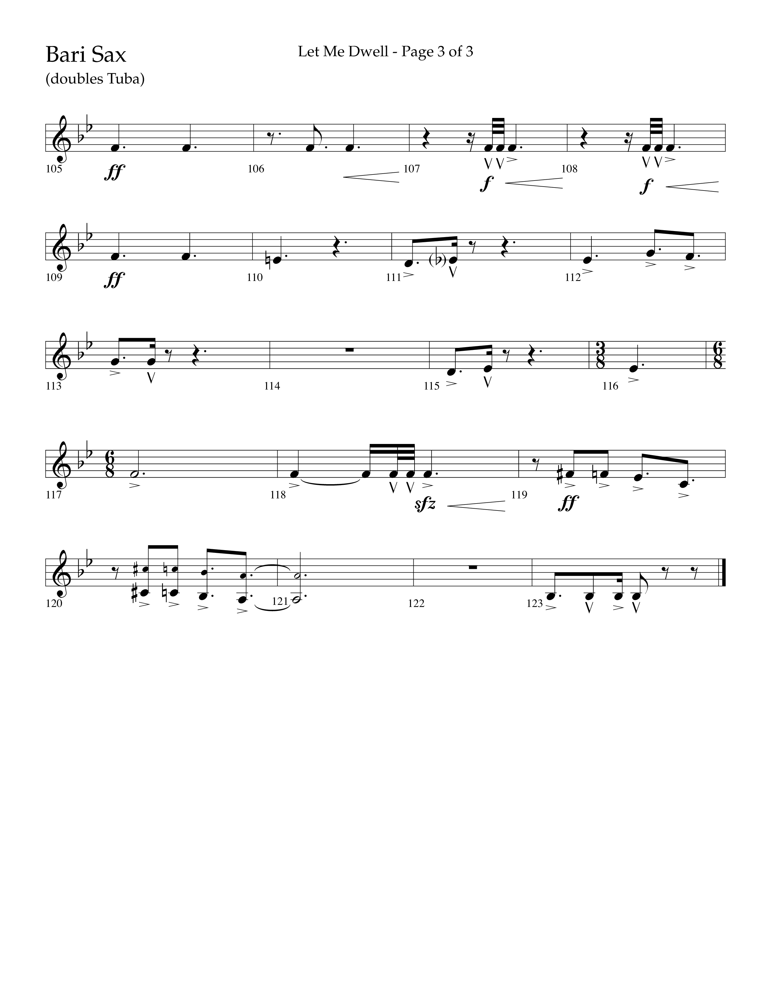 Let Me Dwell (Choral Anthem SATB) Bari Sax (Lifeway Choral / Arr. Cliff Duren)