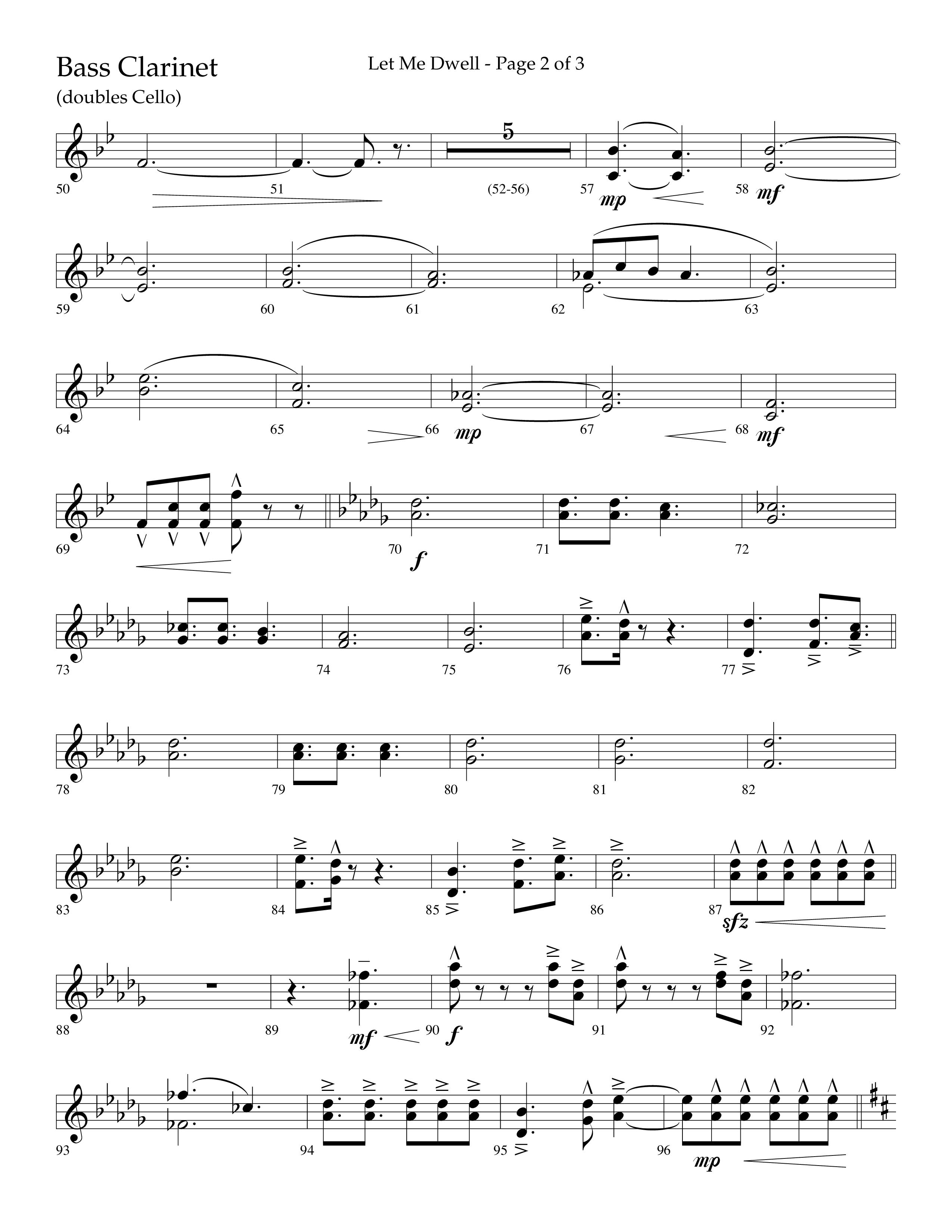 Let Me Dwell (Choral Anthem SATB) Bass Clarinet (Lifeway Choral / Arr. Cliff Duren)