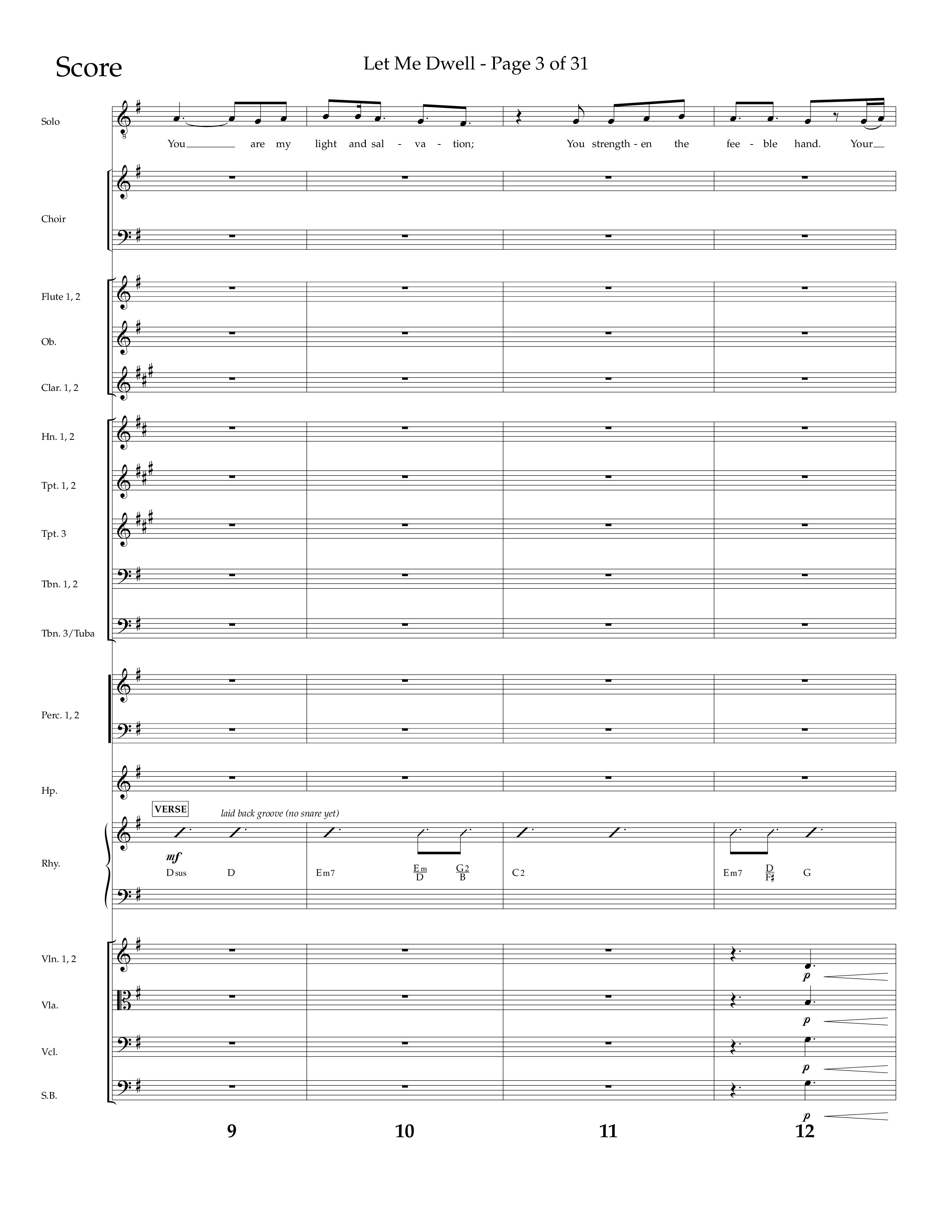 Let Me Dwell (Choral Anthem SATB) Orchestration (Lifeway Choral / Arr. Cliff Duren)