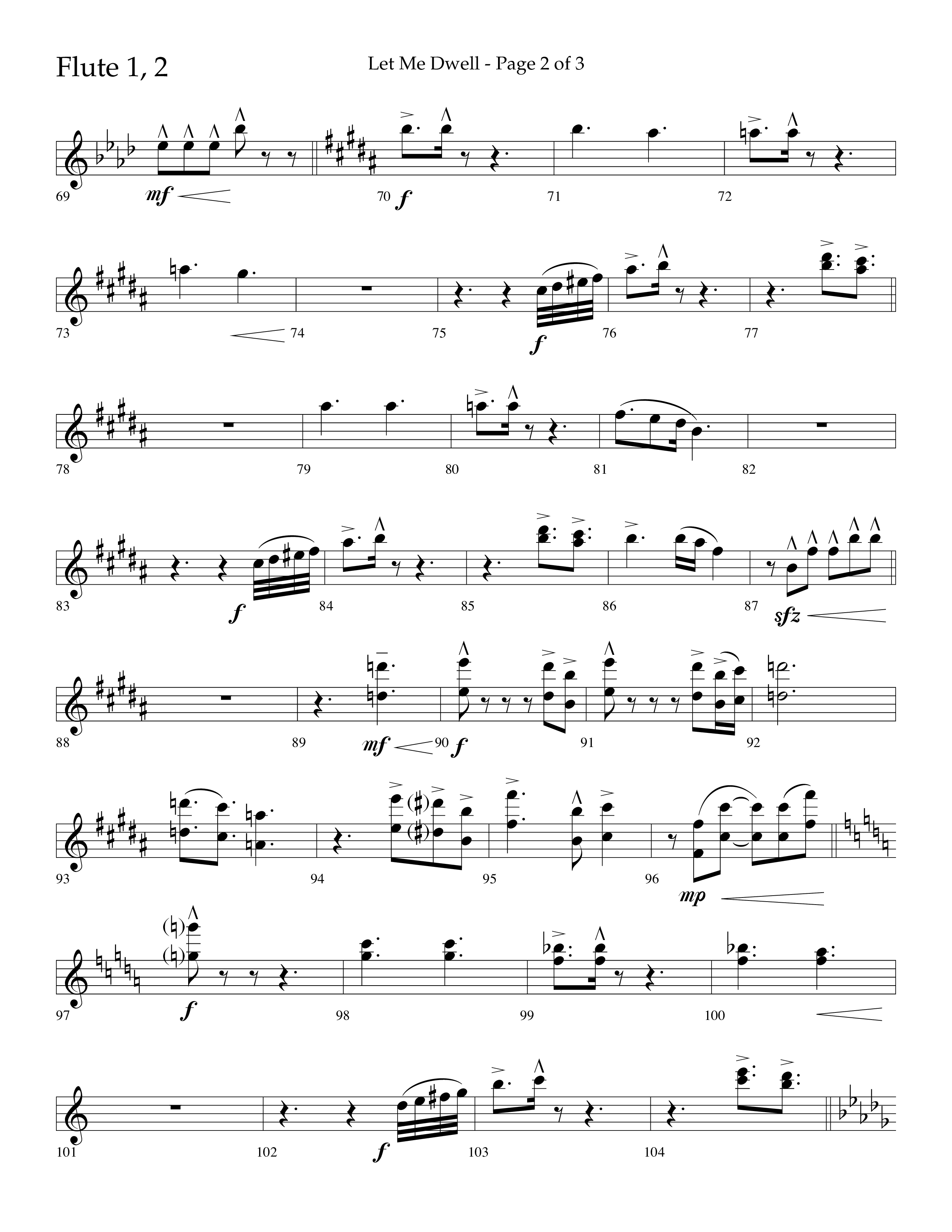 Let Me Dwell (Choral Anthem SATB) Flute 1/2 (Lifeway Choral / Arr. Cliff Duren)