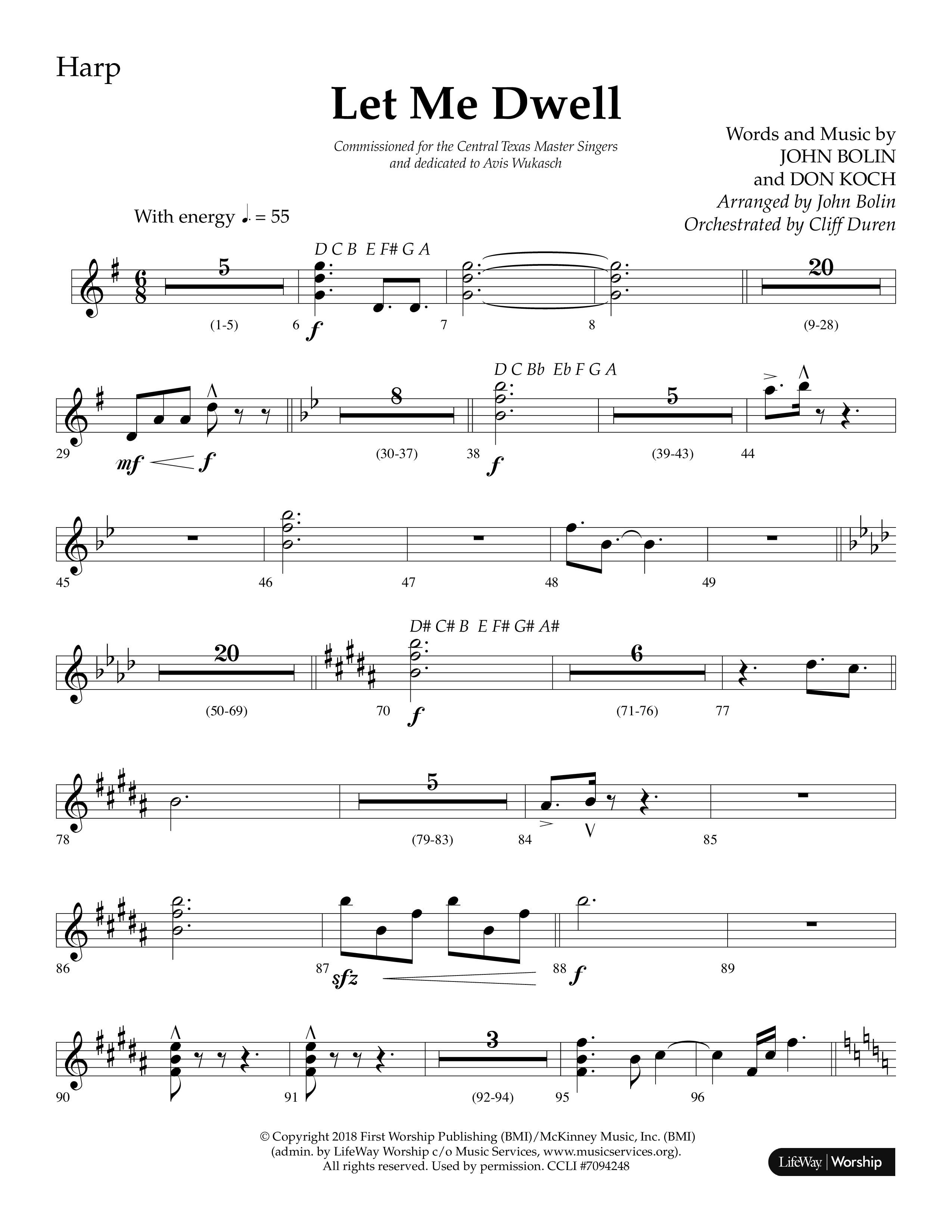 Let Me Dwell (Choral Anthem SATB) Harp (Lifeway Choral / Arr. Cliff Duren)