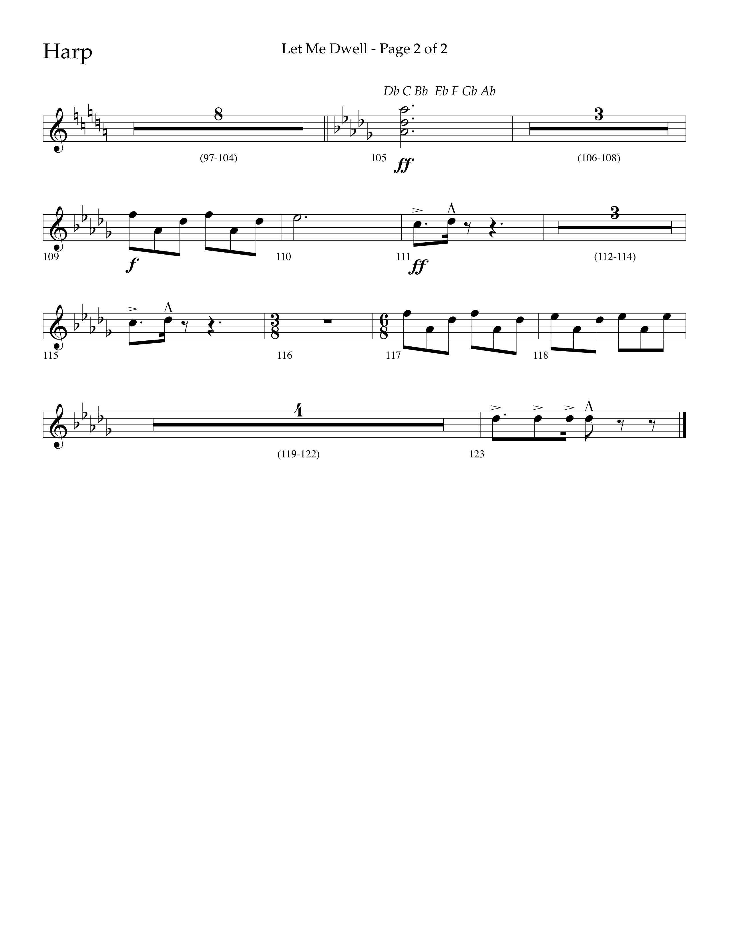 Let Me Dwell (Choral Anthem SATB) Harp (Lifeway Choral / Arr. Cliff Duren)