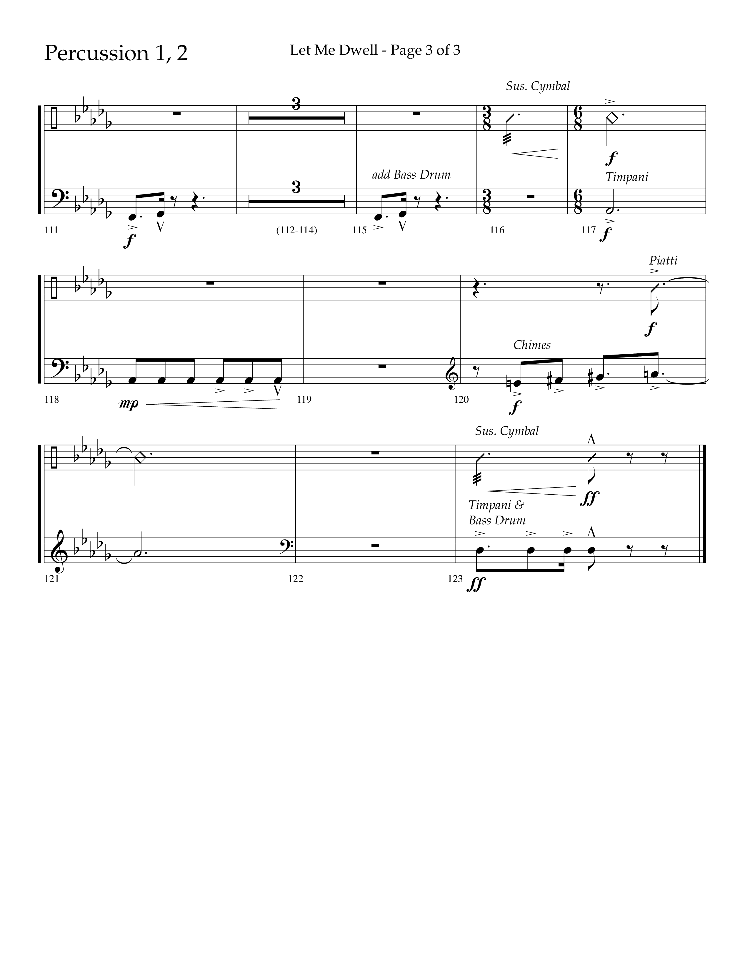 Let Me Dwell (Choral Anthem SATB) Percussion 1/2 (Lifeway Choral / Arr. Cliff Duren)