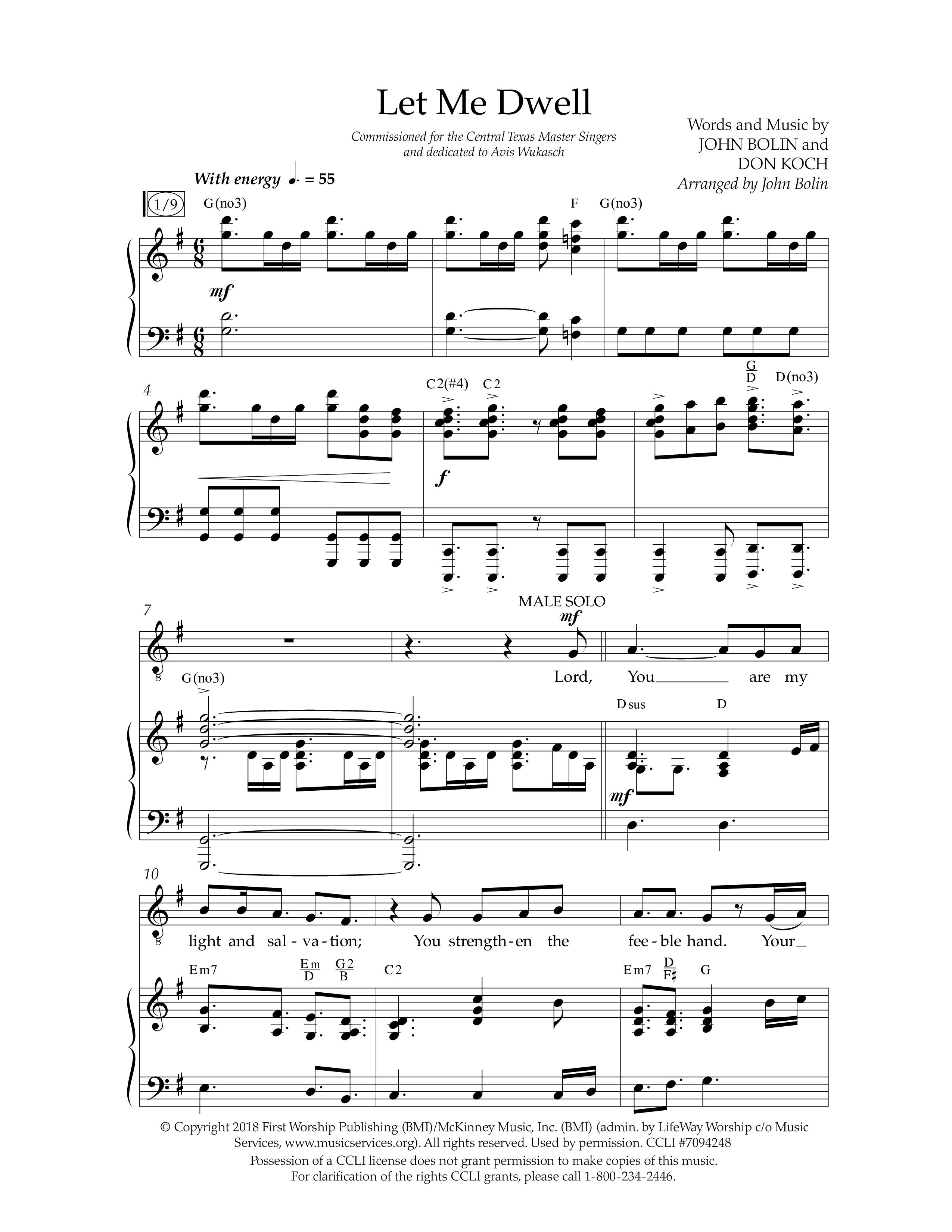 Let Me Dwell (Choral Anthem SATB) Anthem (SATB/Piano) (Lifeway Choral / Arr. Cliff Duren)