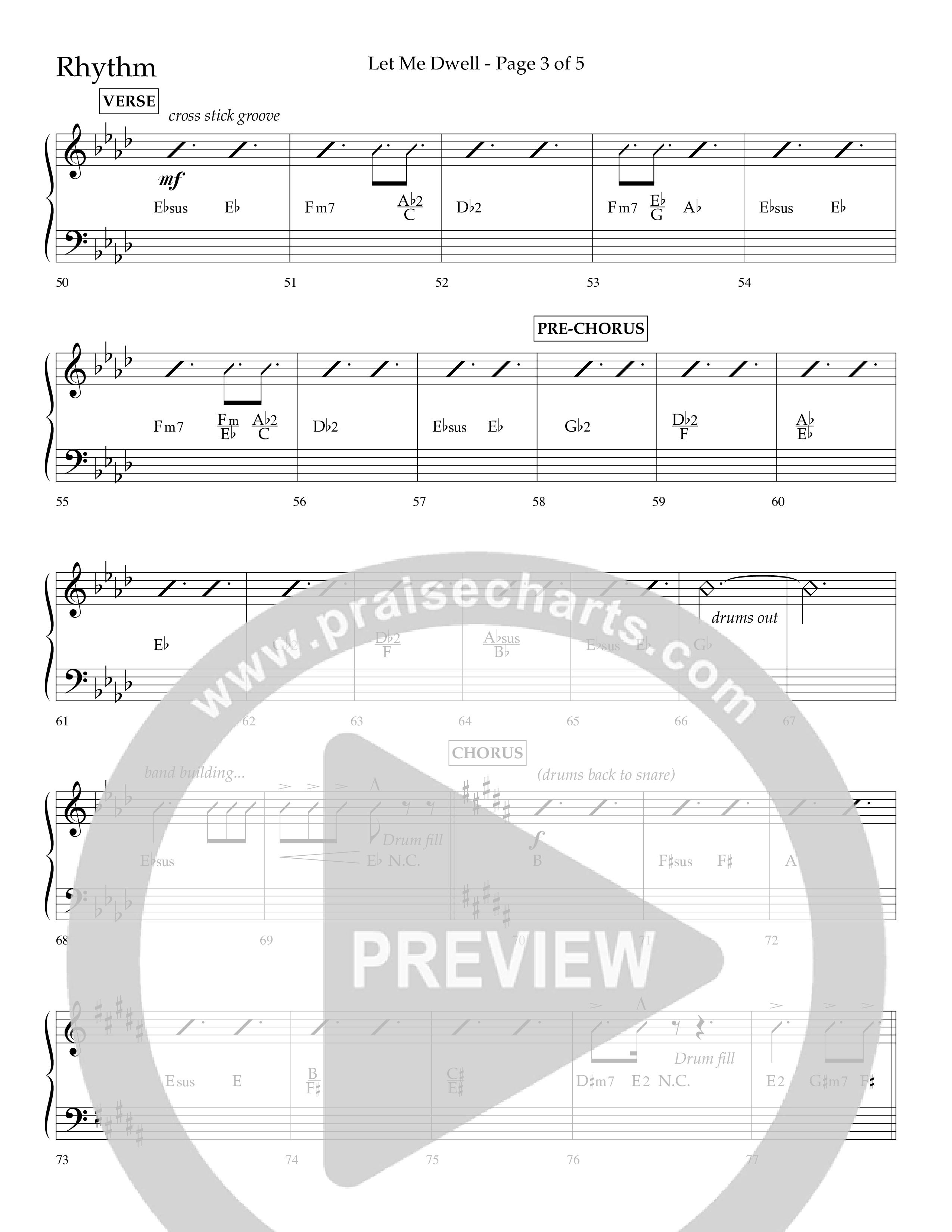 Let Me Dwell (Choral Anthem SATB) Lead Melody & Rhythm (Lifeway Choral / Arr. Cliff Duren)