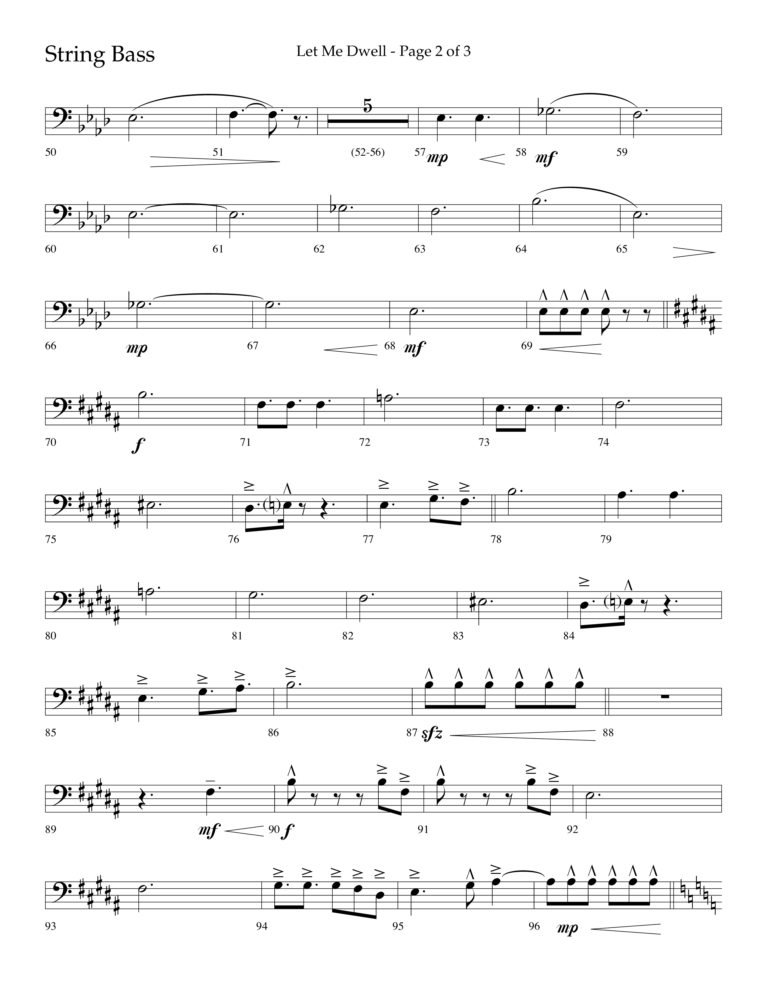 Let Me Dwell (Choral Anthem SATB) String Bass (Lifeway Choral / Arr. Cliff Duren)