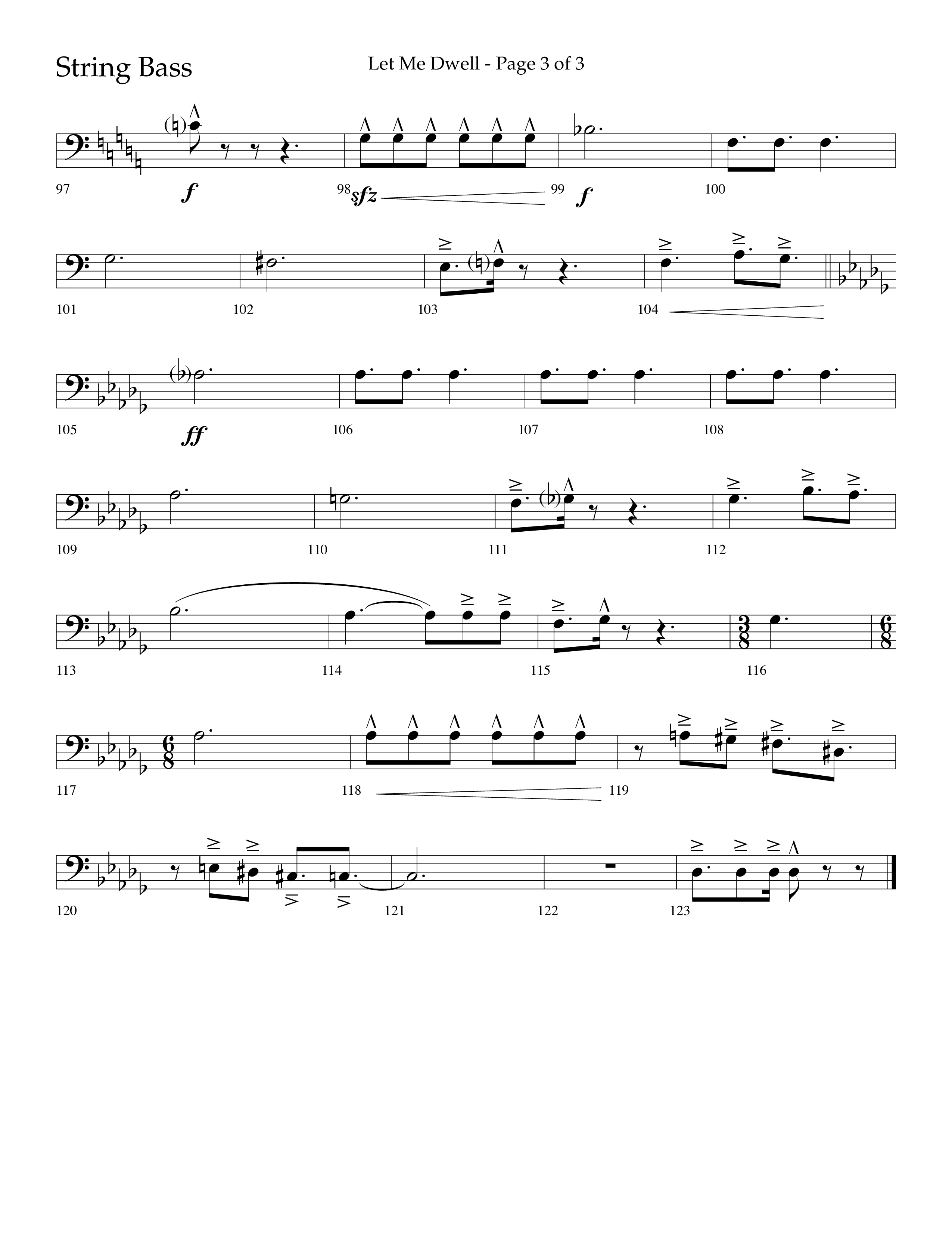 Let Me Dwell (Choral Anthem SATB) String Bass (Lifeway Choral / Arr. Cliff Duren)
