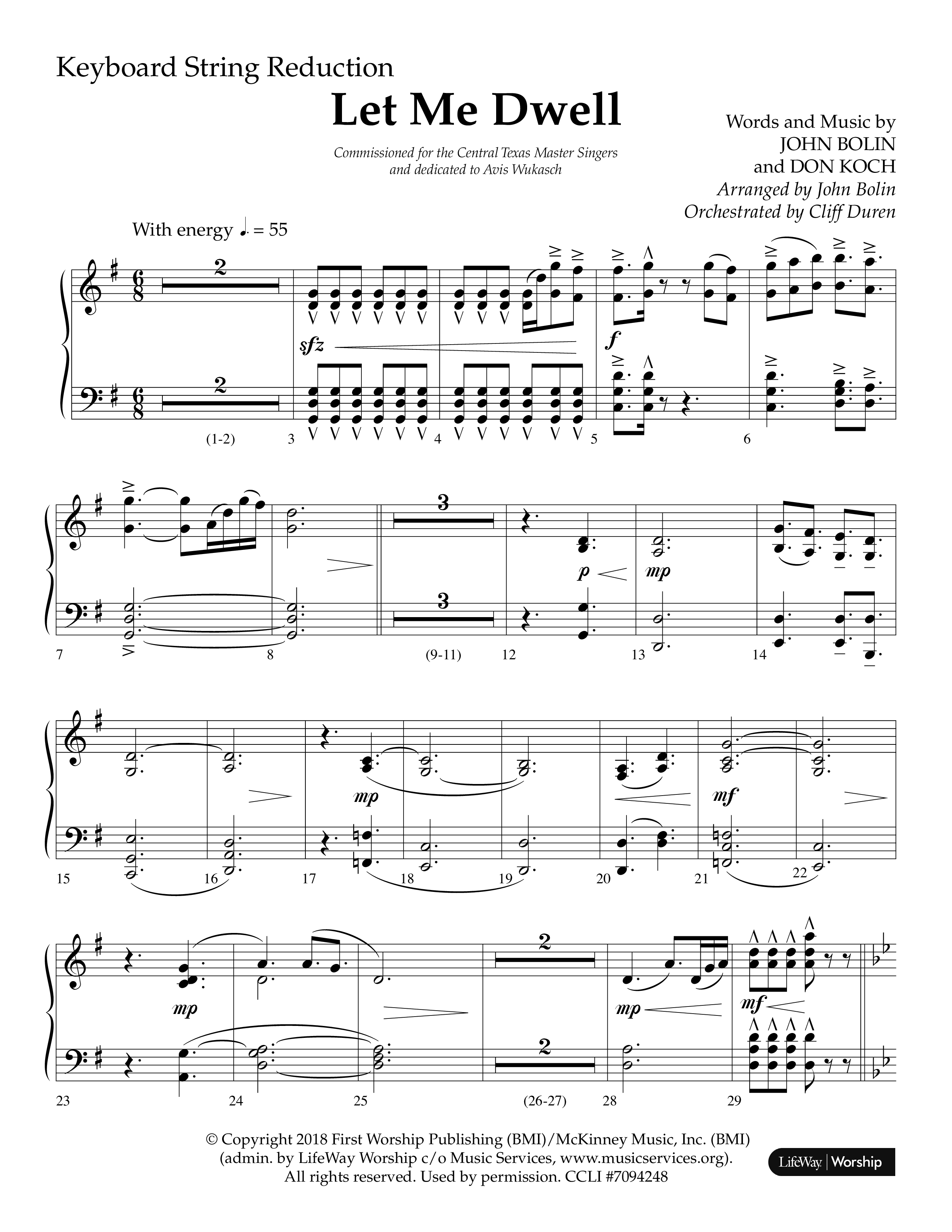 Let Me Dwell (Choral Anthem SATB) String Reduction (Lifeway Choral / Arr. Cliff Duren)