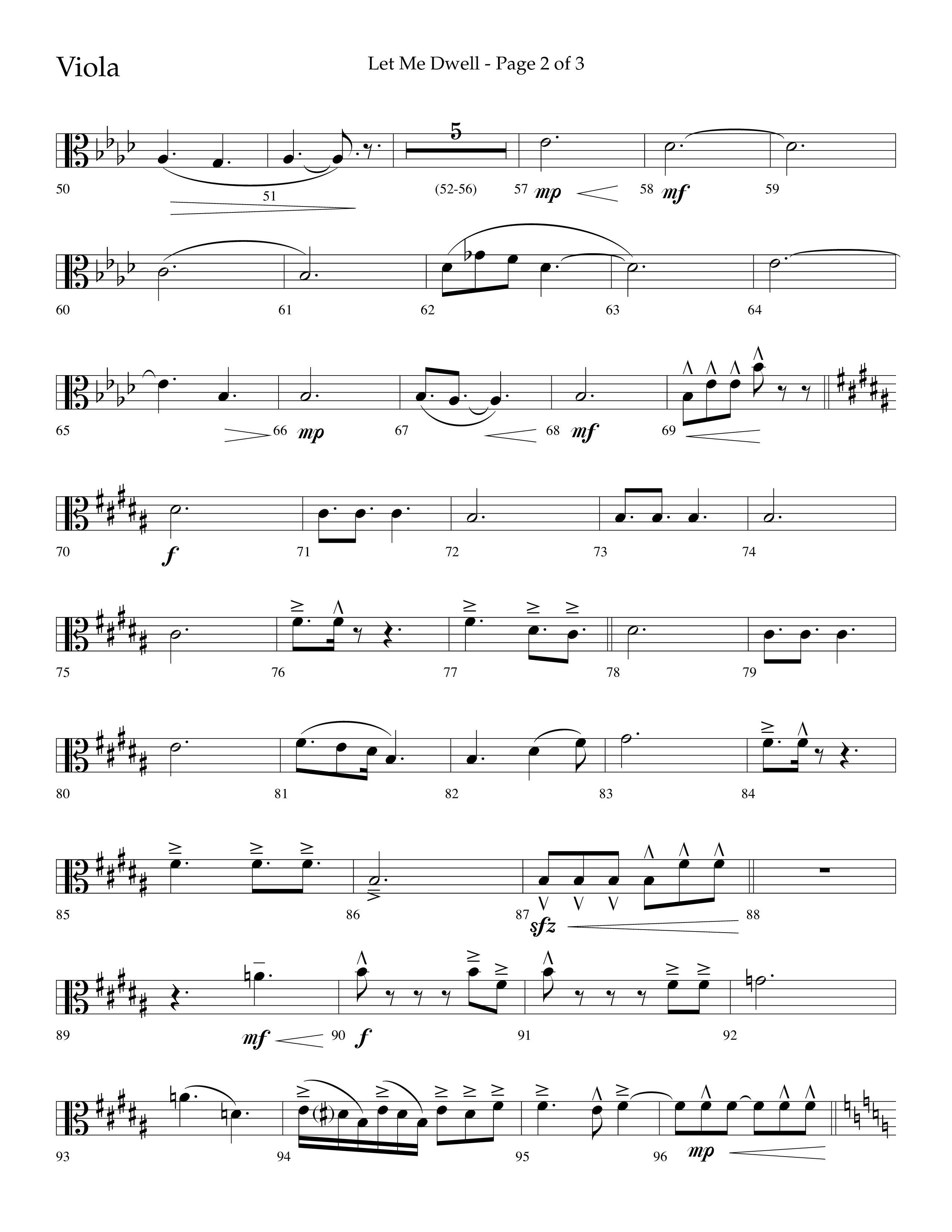 Let Me Dwell (Choral Anthem SATB) Viola (Lifeway Choral / Arr. Cliff Duren)