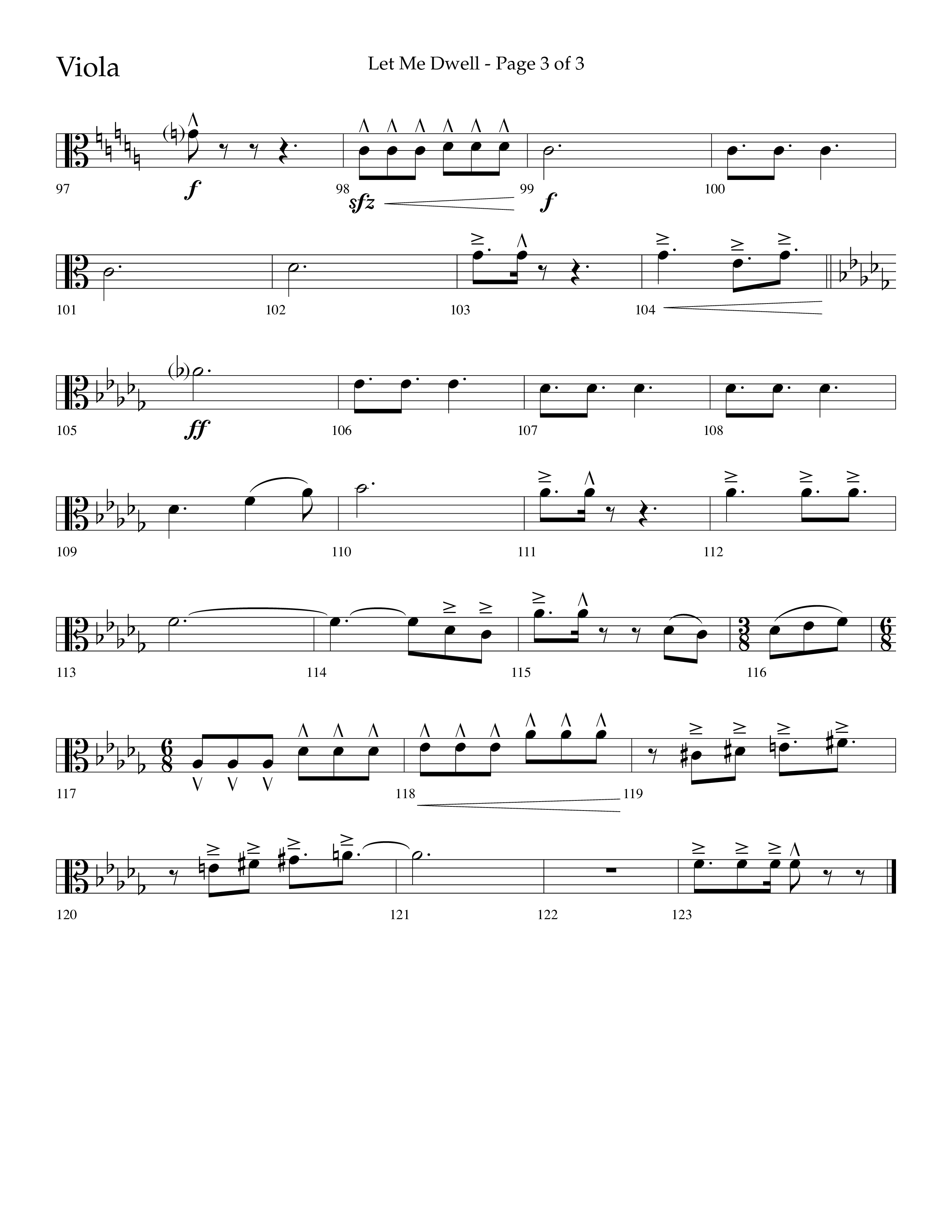 Let Me Dwell (Choral Anthem SATB) Viola (Lifeway Choral / Arr. Cliff Duren)