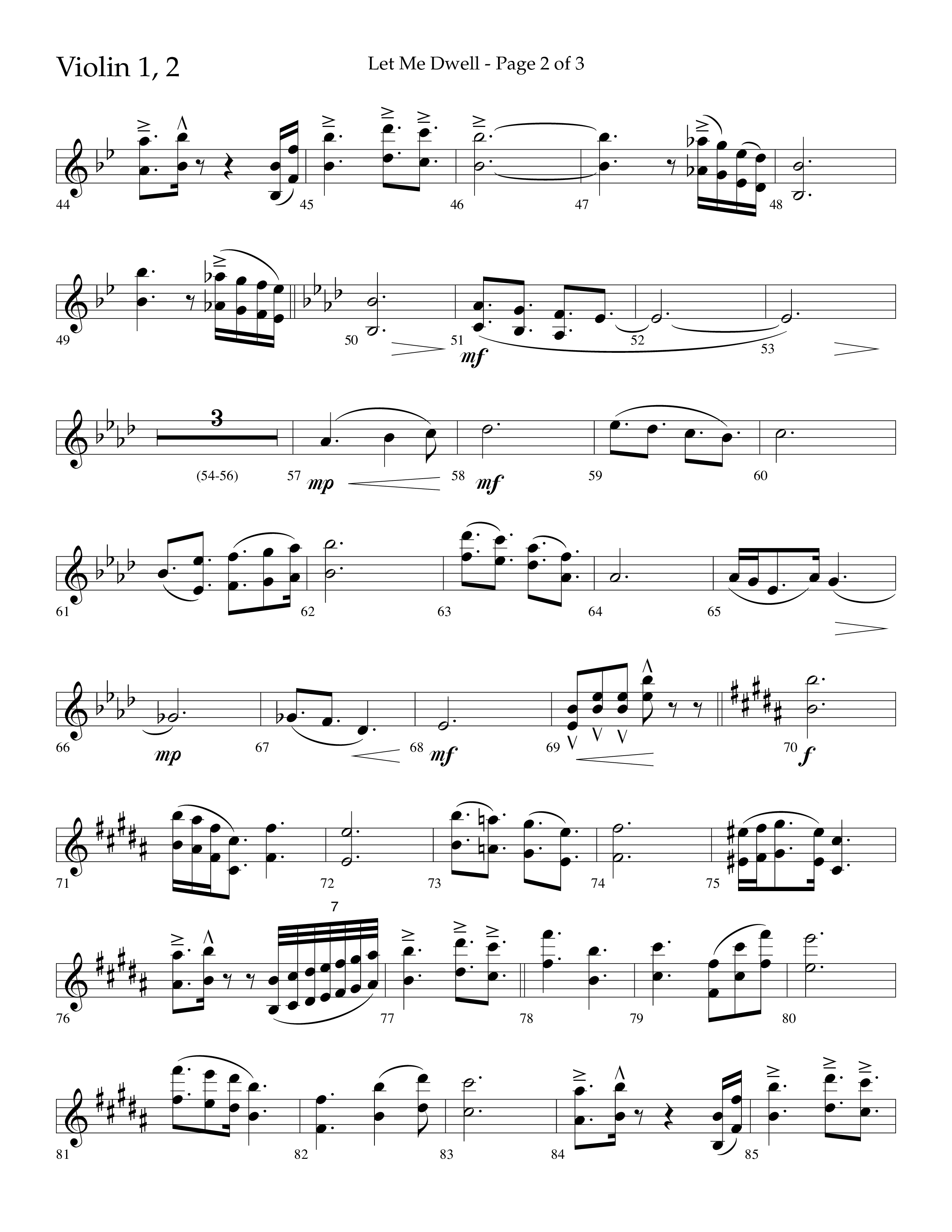 Let Me Dwell (Choral Anthem SATB) Violin 1/2 (Lifeway Choral / Arr. Cliff Duren)