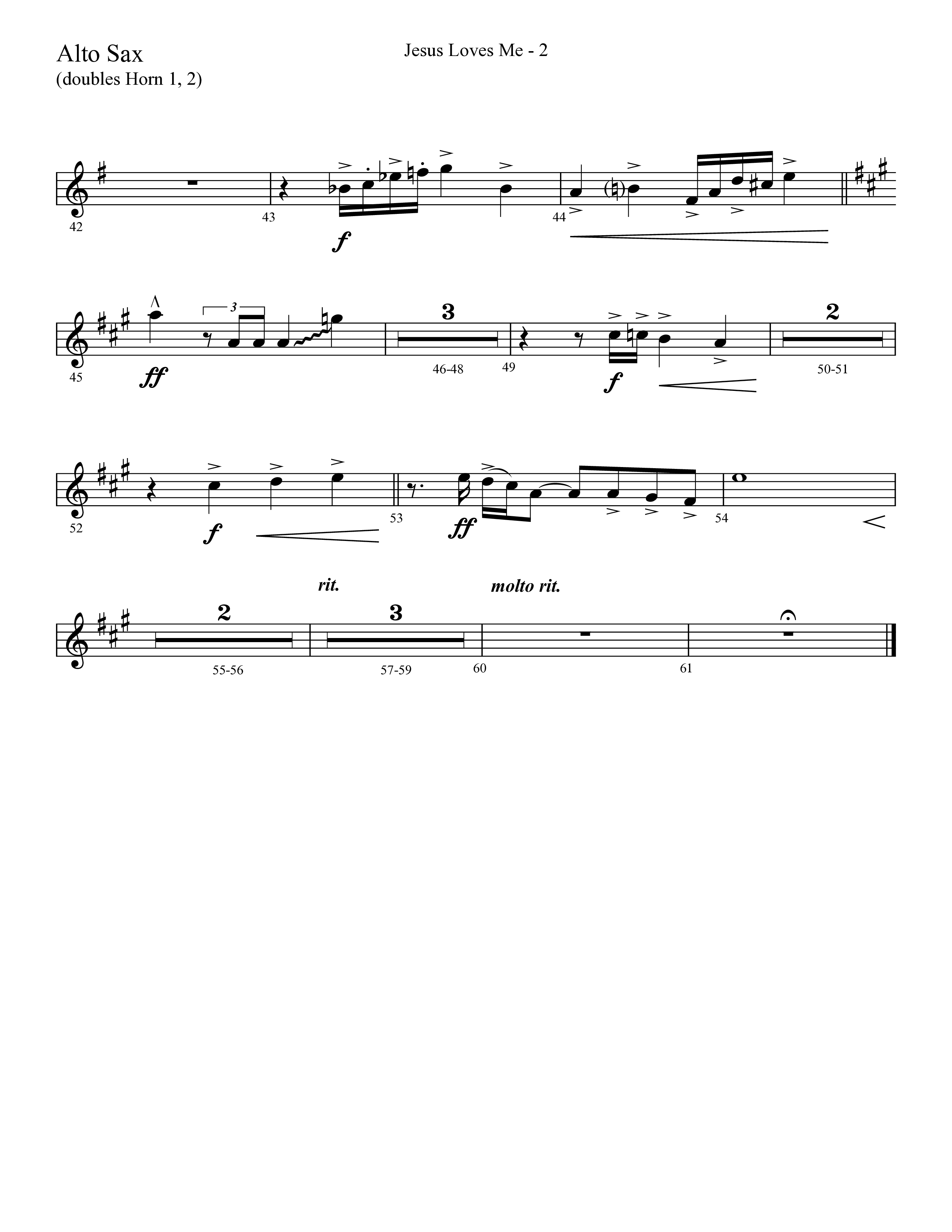 Jesus Loves Me with The Love Of God (Choral Anthem SATB) Alto Sax (Lifeway Choral / Arr. Cliff Duren)
