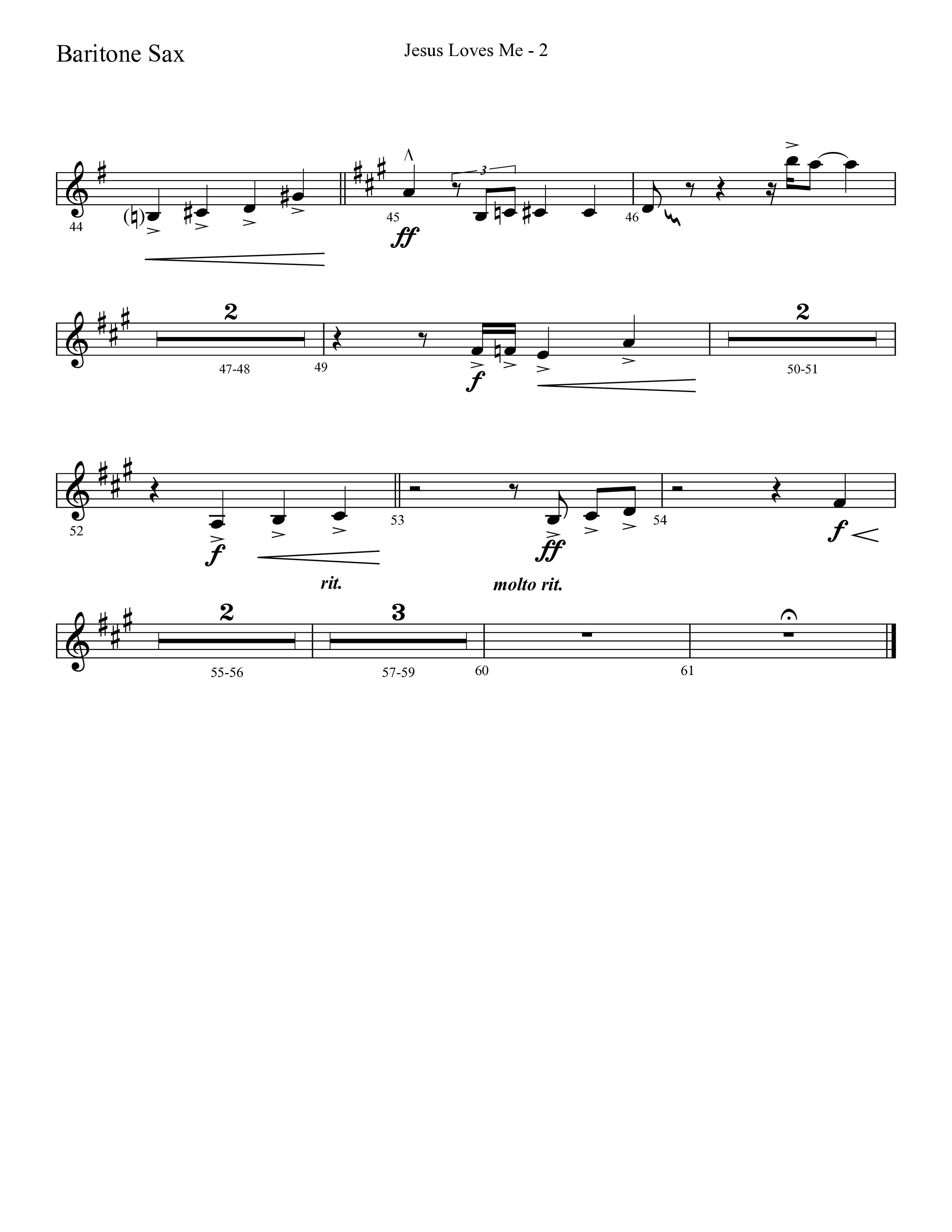 Jesus Loves Me with The Love Of God (Choral Anthem SATB) Bari Sax (Lifeway Choral / Arr. Cliff Duren)