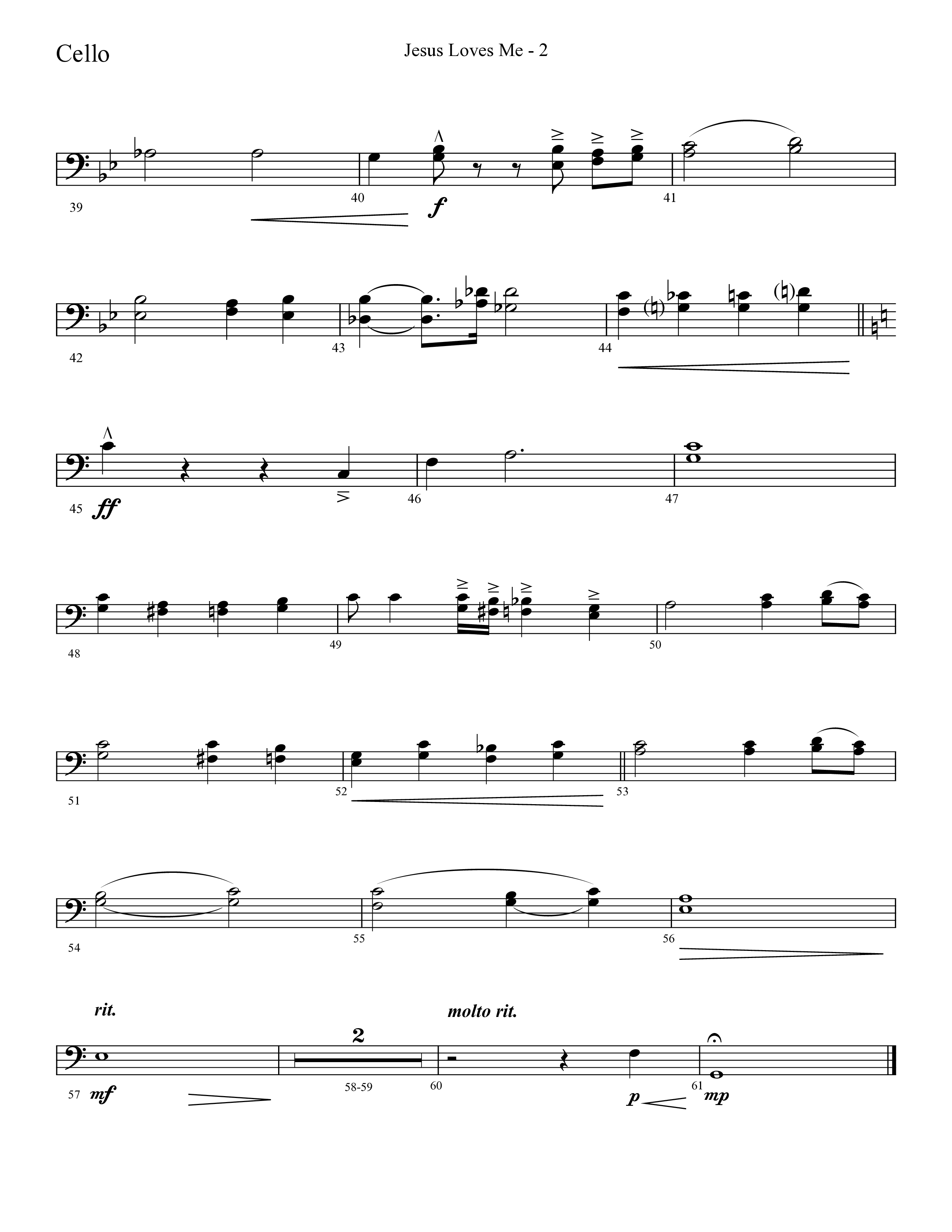 Jesus Loves Me with The Love Of God (Choral Anthem SATB) Cello (Lifeway Choral / Arr. Cliff Duren)