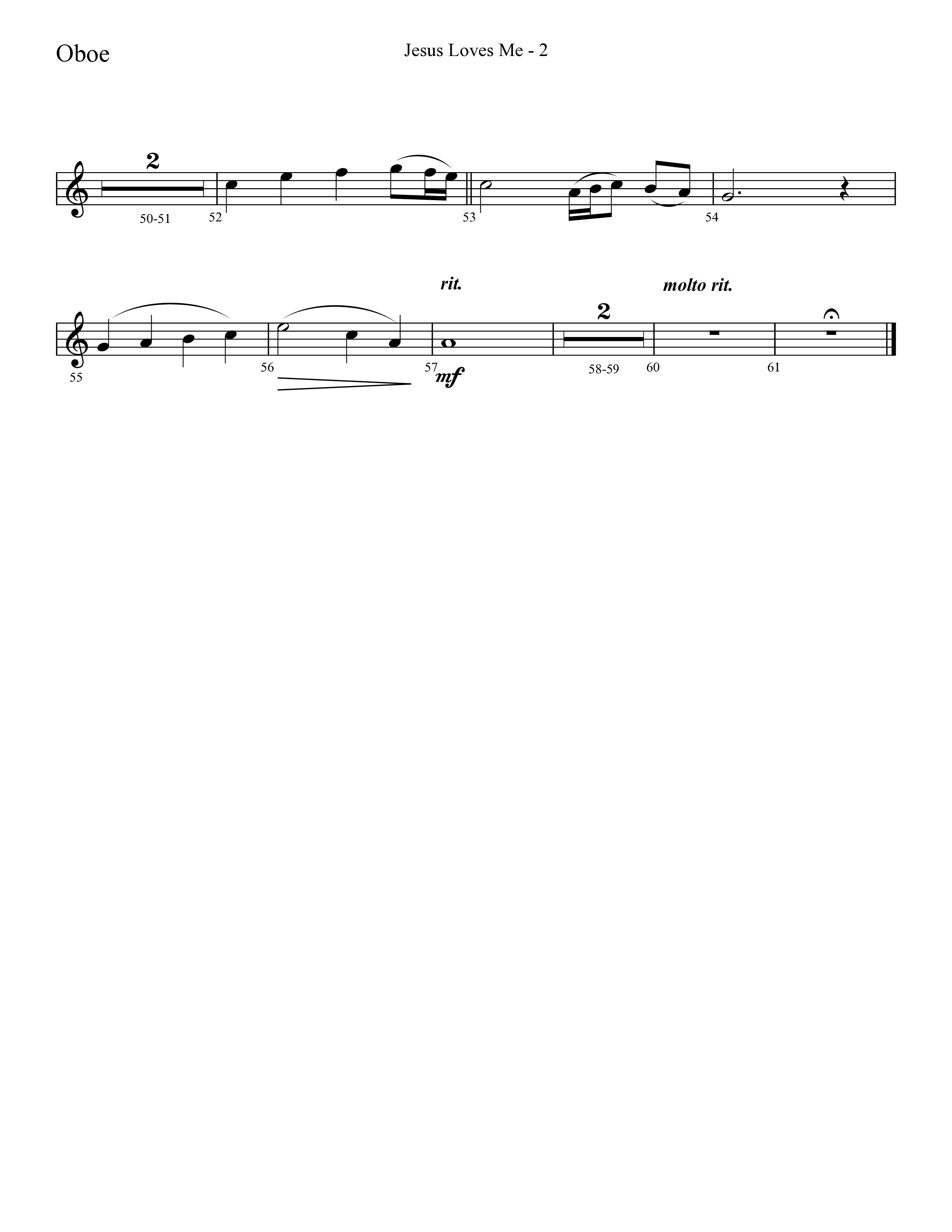 Jesus Loves Me with The Love Of God (Choral Anthem SATB) Oboe (Lifeway Choral / Arr. Cliff Duren)