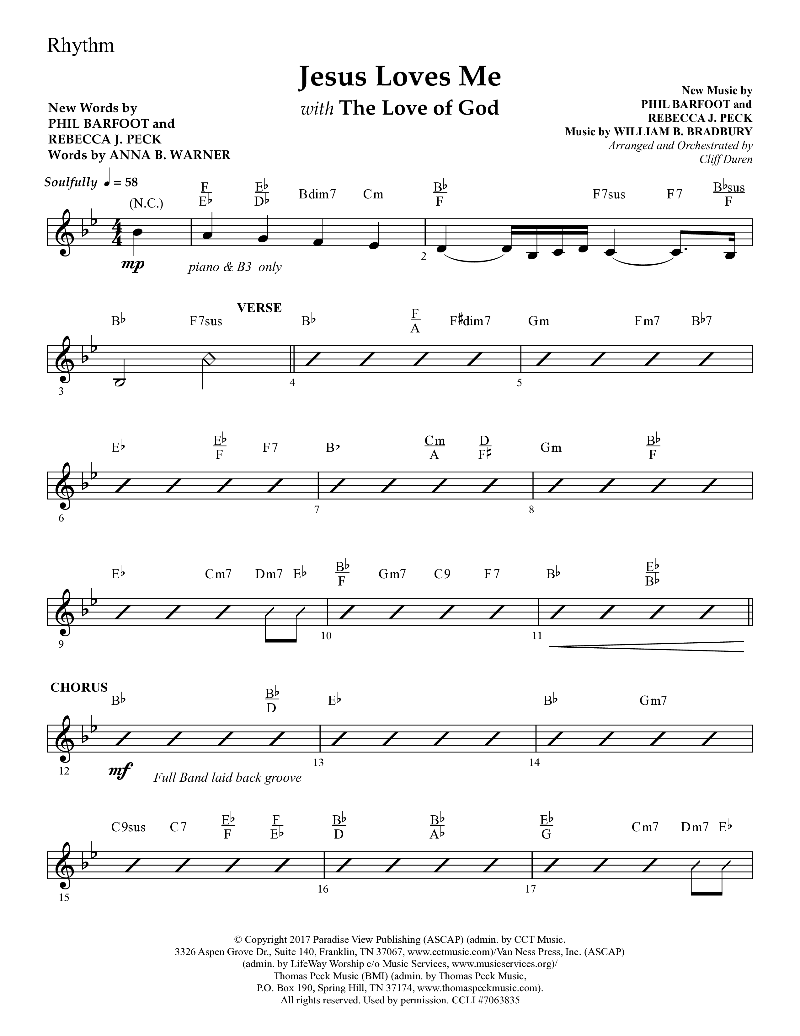 Jesus Loves Me with The Love Of God (Choral Anthem SATB) Lead Melody & Rhythm (Lifeway Choral / Arr. Cliff Duren)