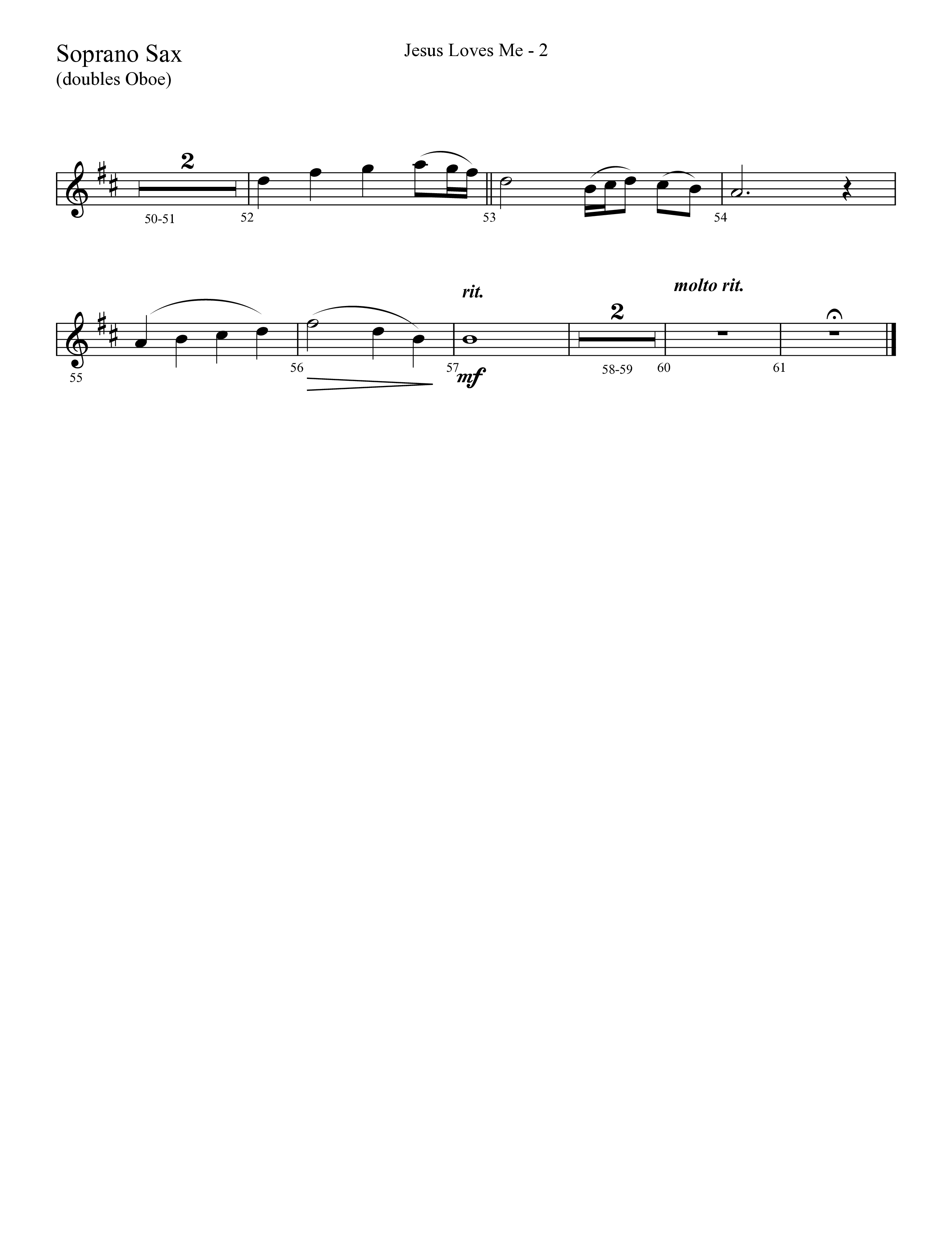 Jesus Loves Me with The Love Of God (Choral Anthem SATB) Soprano Sax (Lifeway Choral / Arr. Cliff Duren)