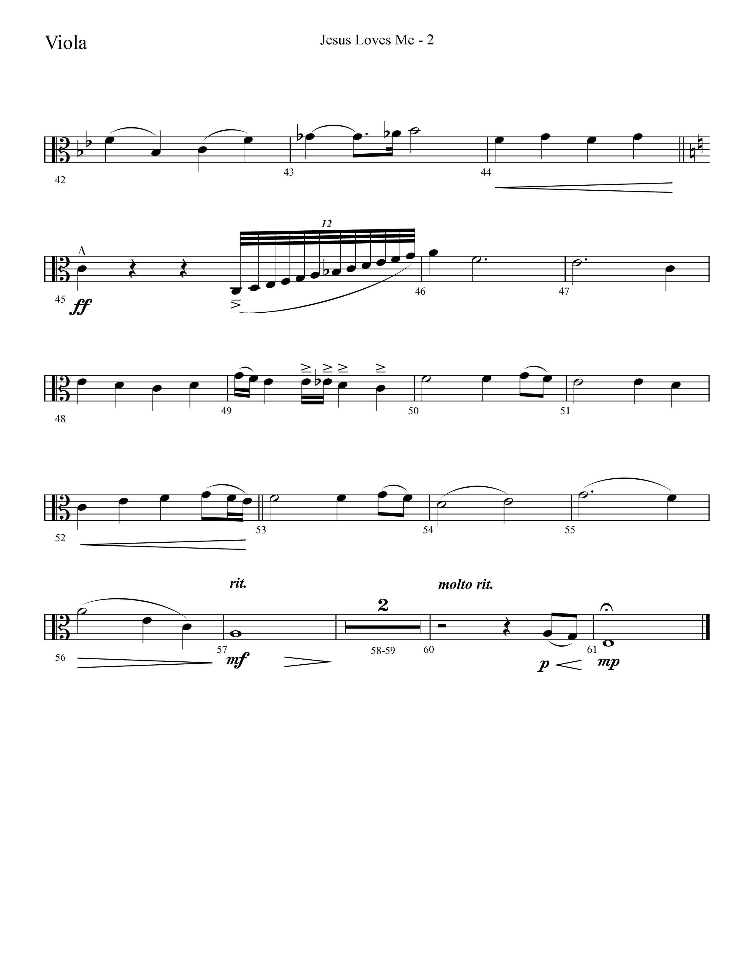Jesus Loves Me with The Love Of God (Choral Anthem SATB) Viola (Lifeway Choral / Arr. Cliff Duren)