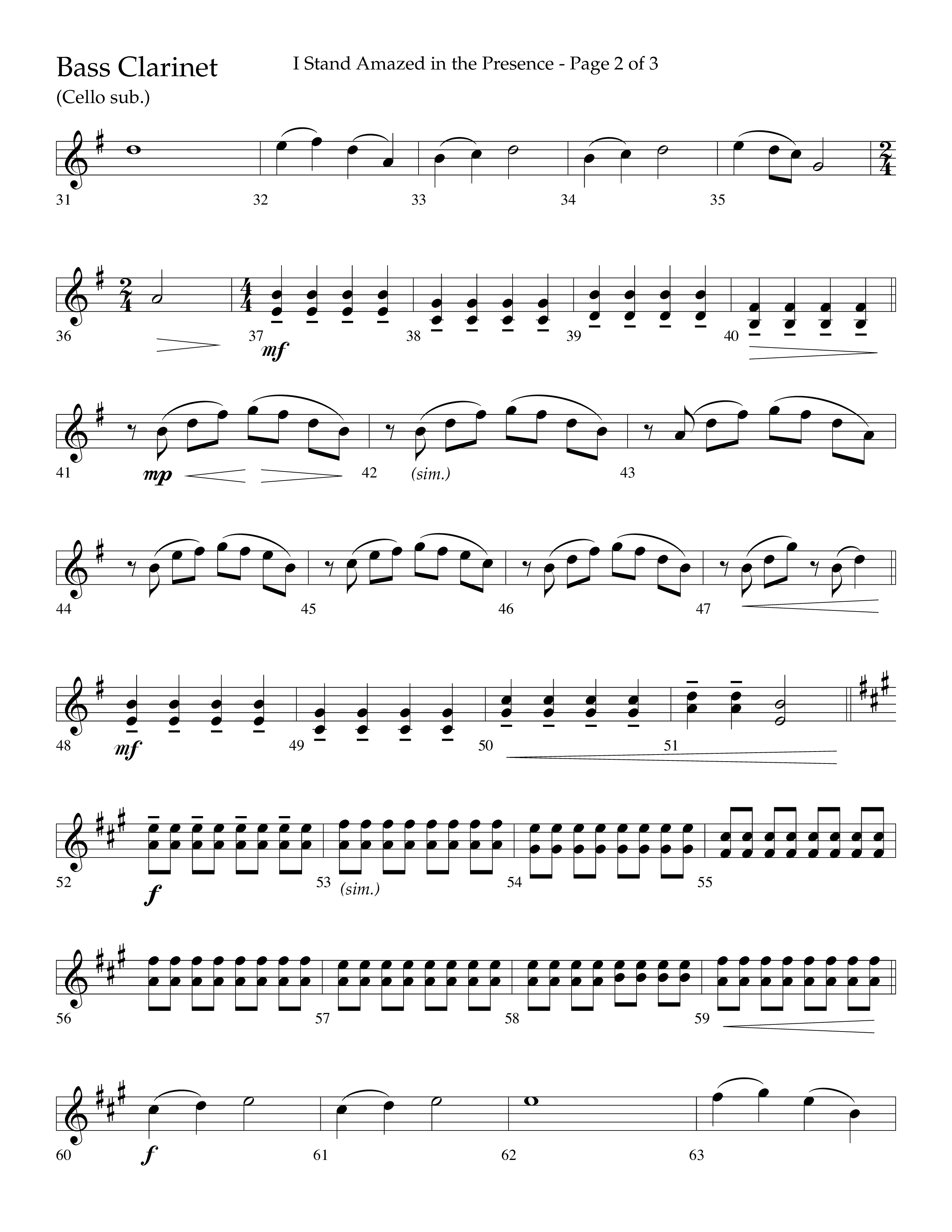 I Stand Amazed in the Presence (Choral Anthem SATB) Bass Clarinet (Lifeway Choral / Arr. David Shipps)