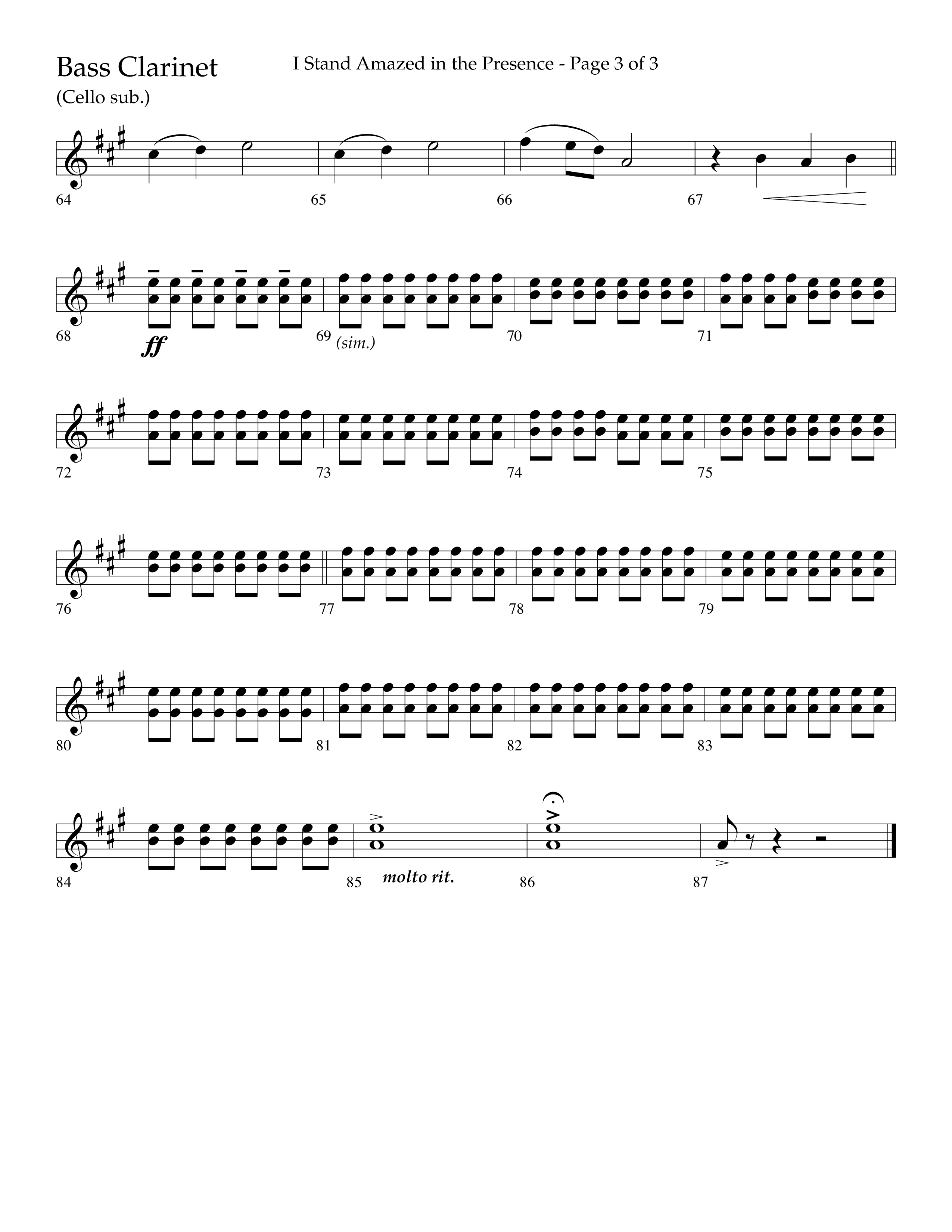 I Stand Amazed in the Presence (Choral Anthem SATB) Bass Clarinet (Lifeway Choral / Arr. David Shipps)