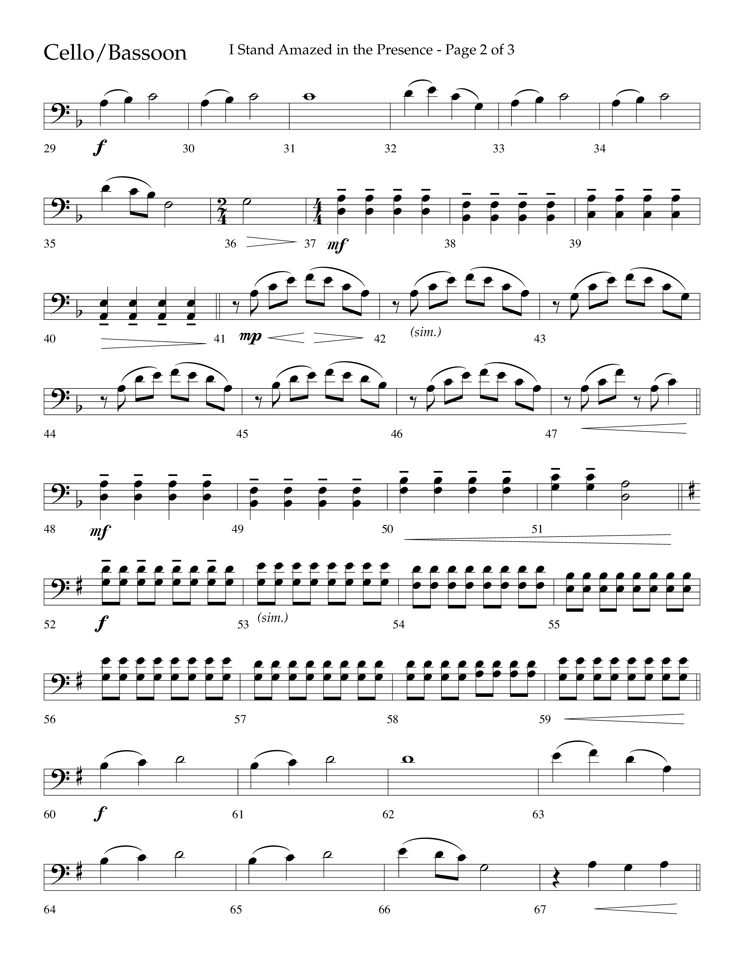 I Stand Amazed in the Presence (Choral Anthem SATB) Cello (Lifeway Choral / Arr. David Shipps)