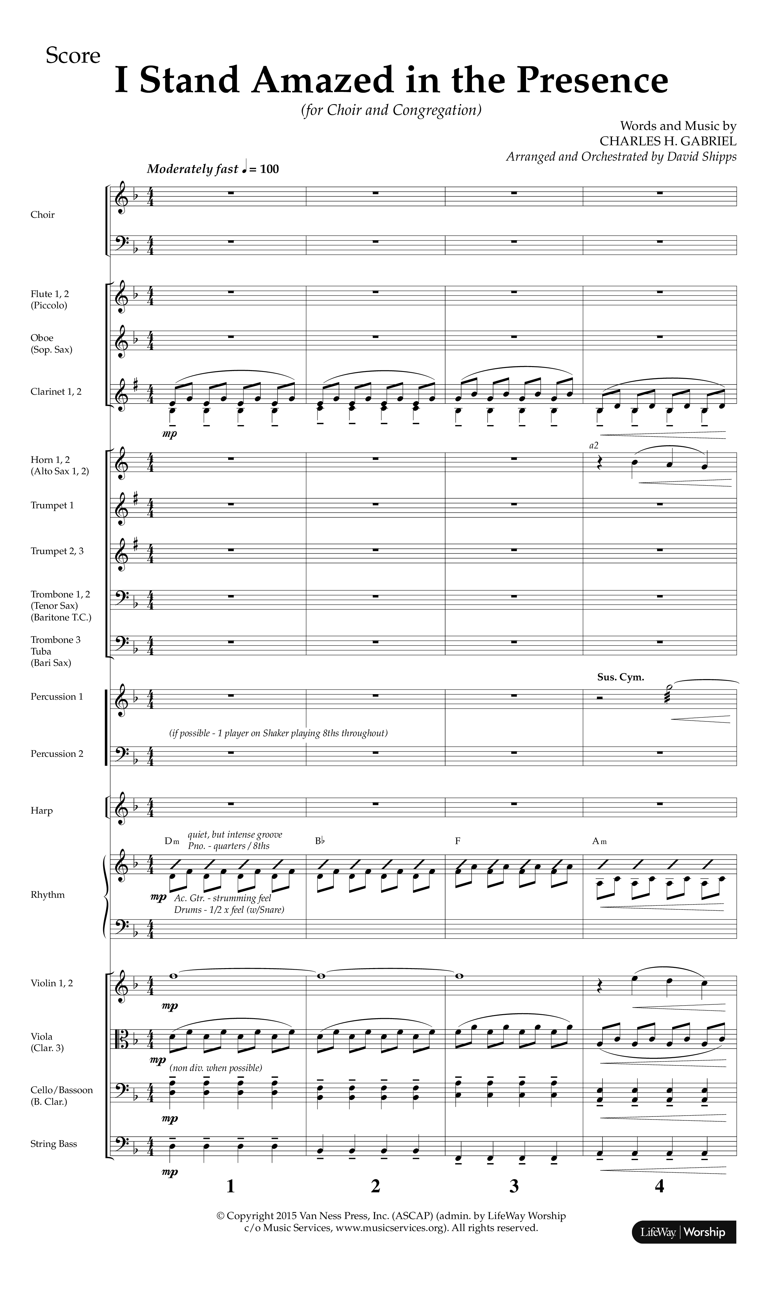 I Stand Amazed in the Presence (Choral Anthem SATB) Orchestration (Lifeway Choral / Arr. David Shipps)