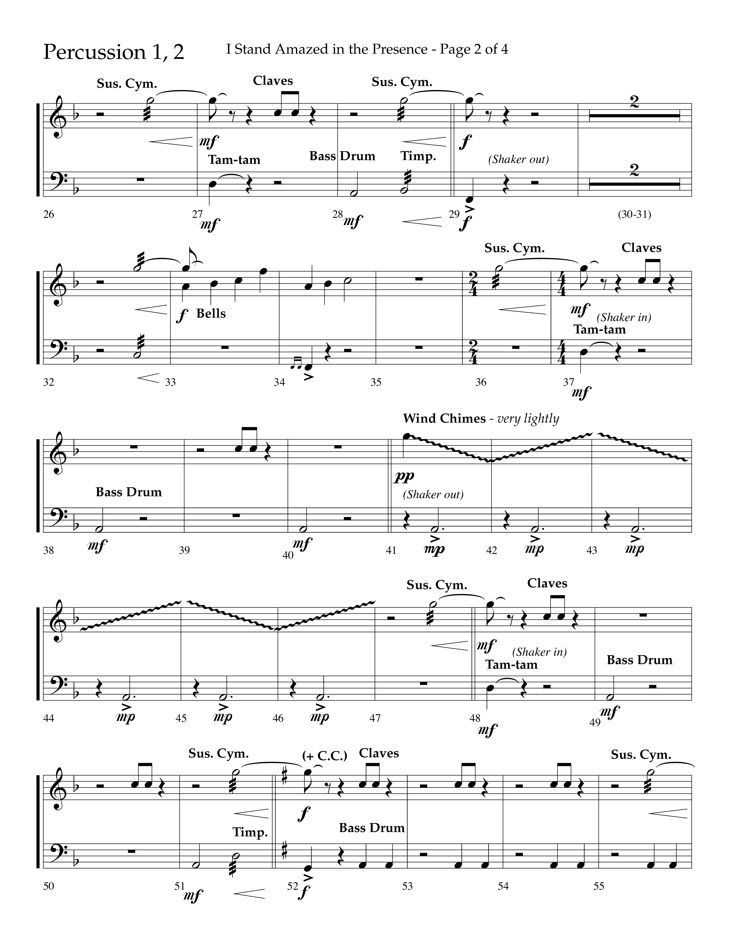 I Stand Amazed in the Presence (Choral Anthem SATB) Percussion 1/2 (Lifeway Choral / Arr. David Shipps)