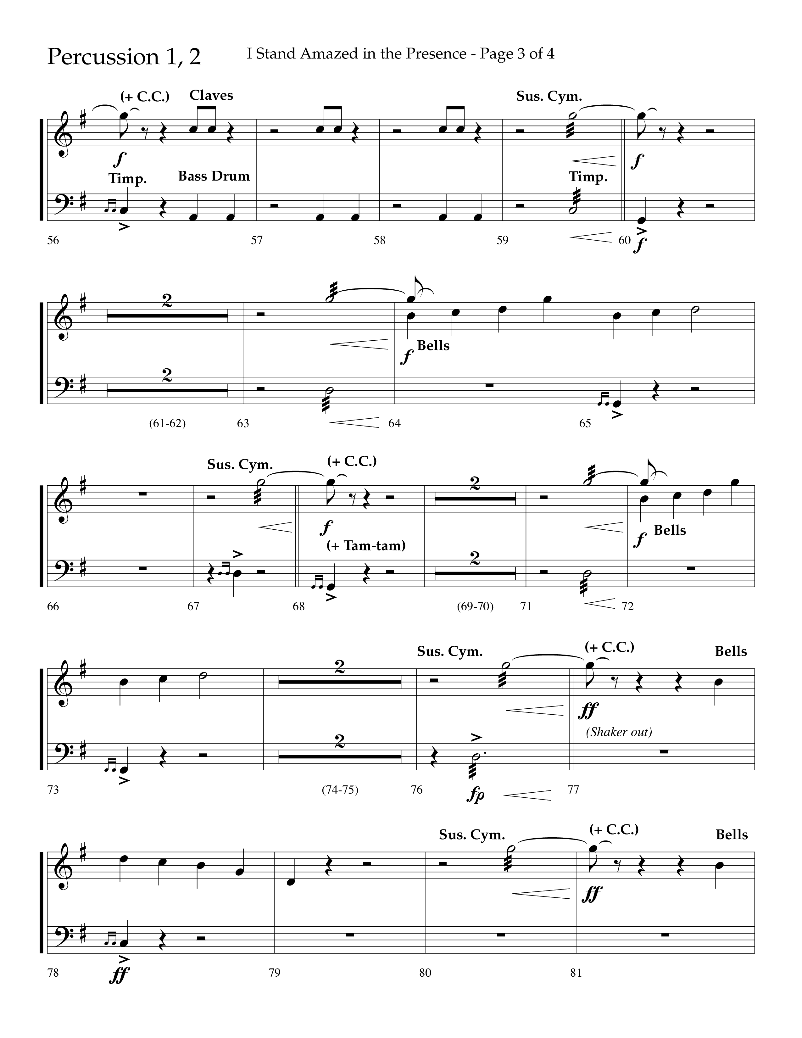 I Stand Amazed in the Presence (Choral Anthem SATB) Percussion 1/2 (Lifeway Choral / Arr. David Shipps)