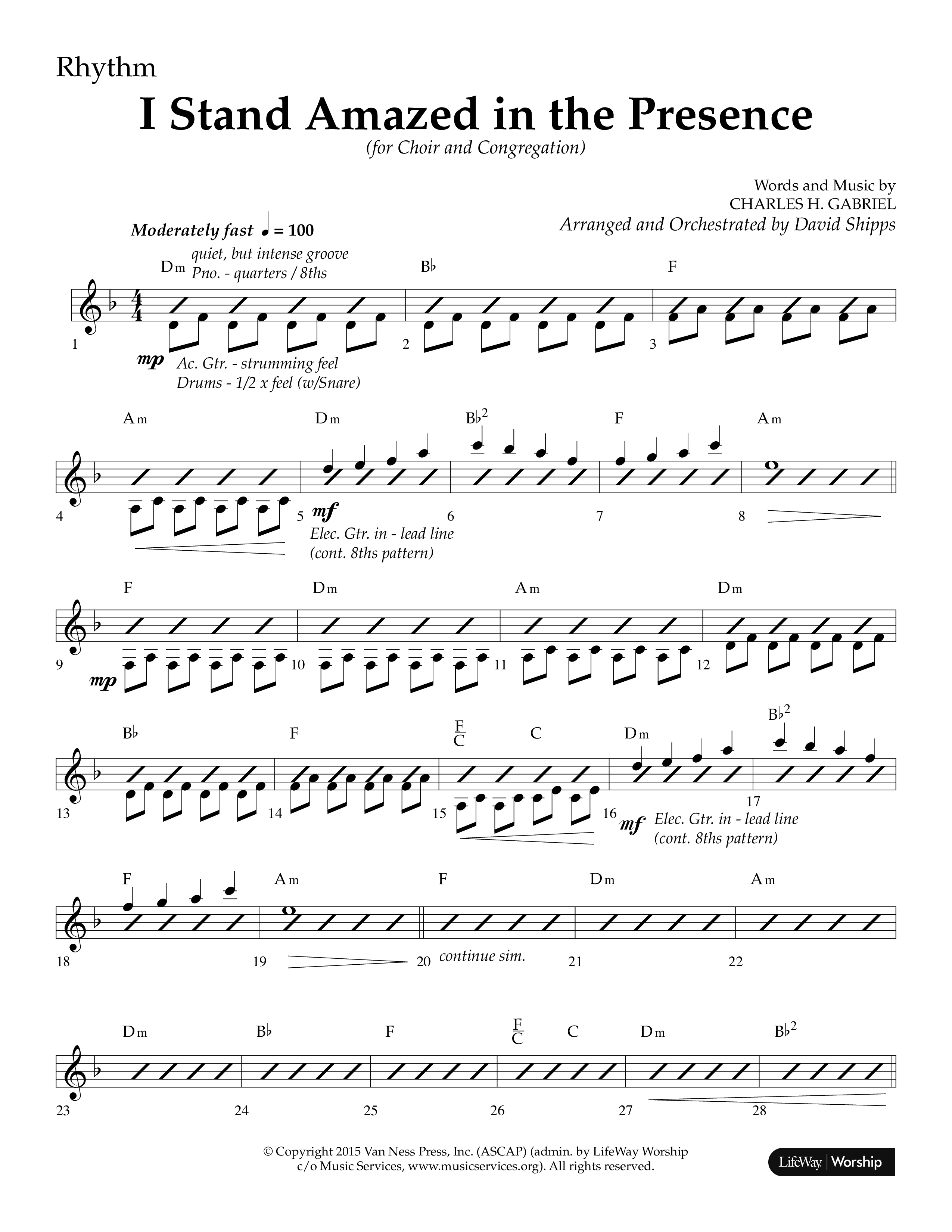 I Stand Amazed in the Presence (Choral Anthem SATB) Lead Melody & Rhythm (Lifeway Choral / Arr. David Shipps)