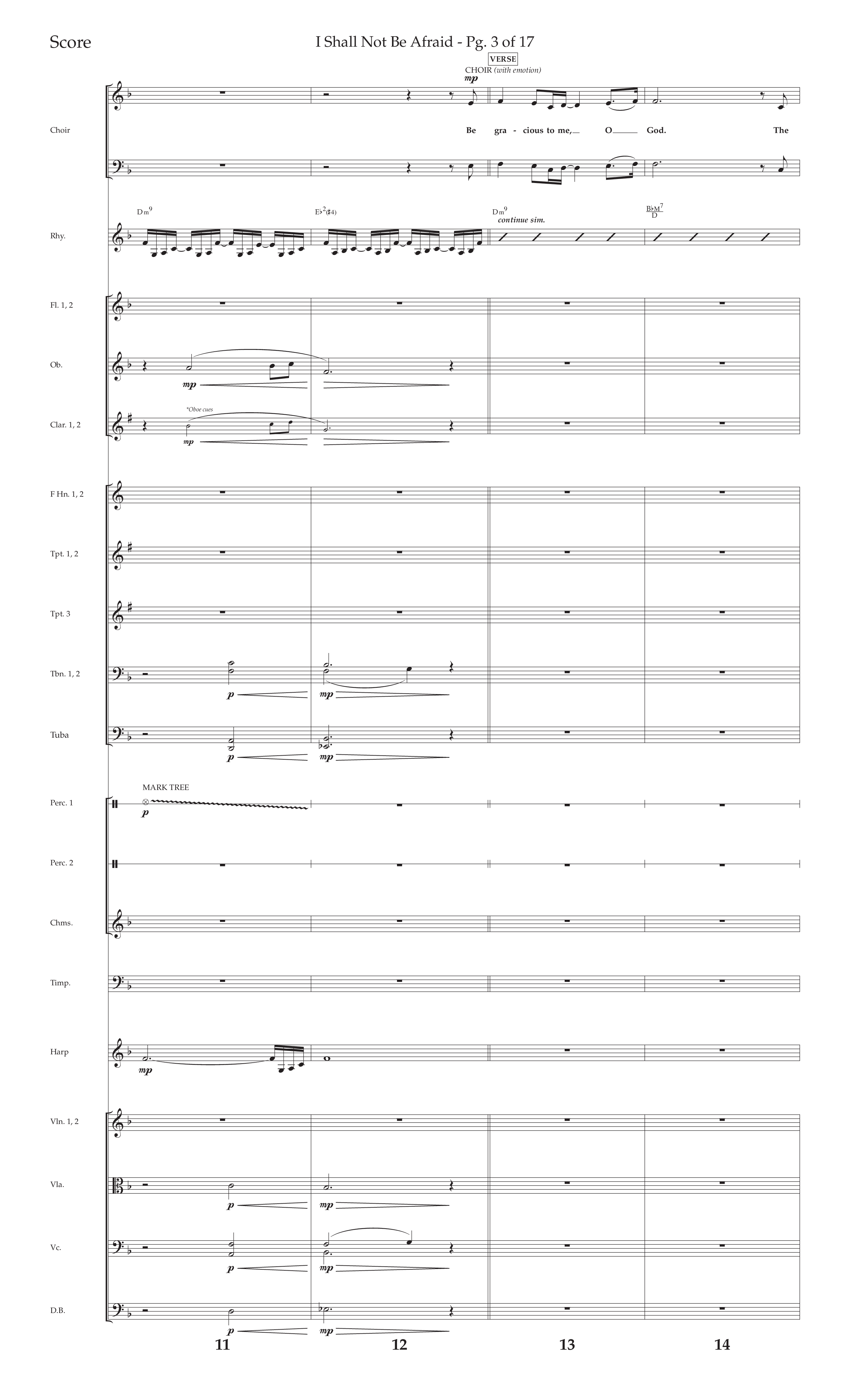 I Shall Not Be Afraid (Choral Anthem SATB) Orchestration (Lifeway Choral / Arr. Cliff Duren)