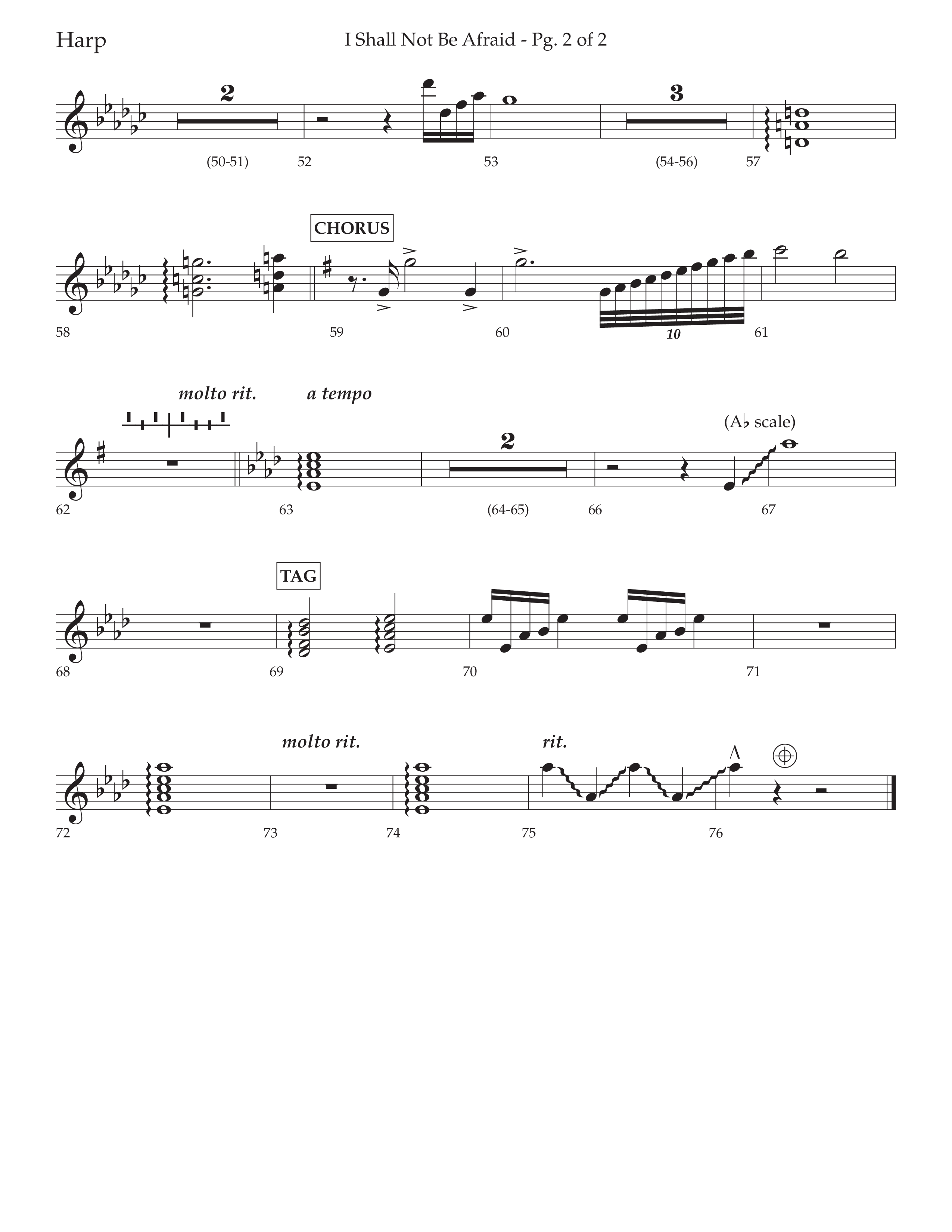 I Shall Not Be Afraid (Choral Anthem SATB) Harp (Lifeway Choral / Arr. Cliff Duren)