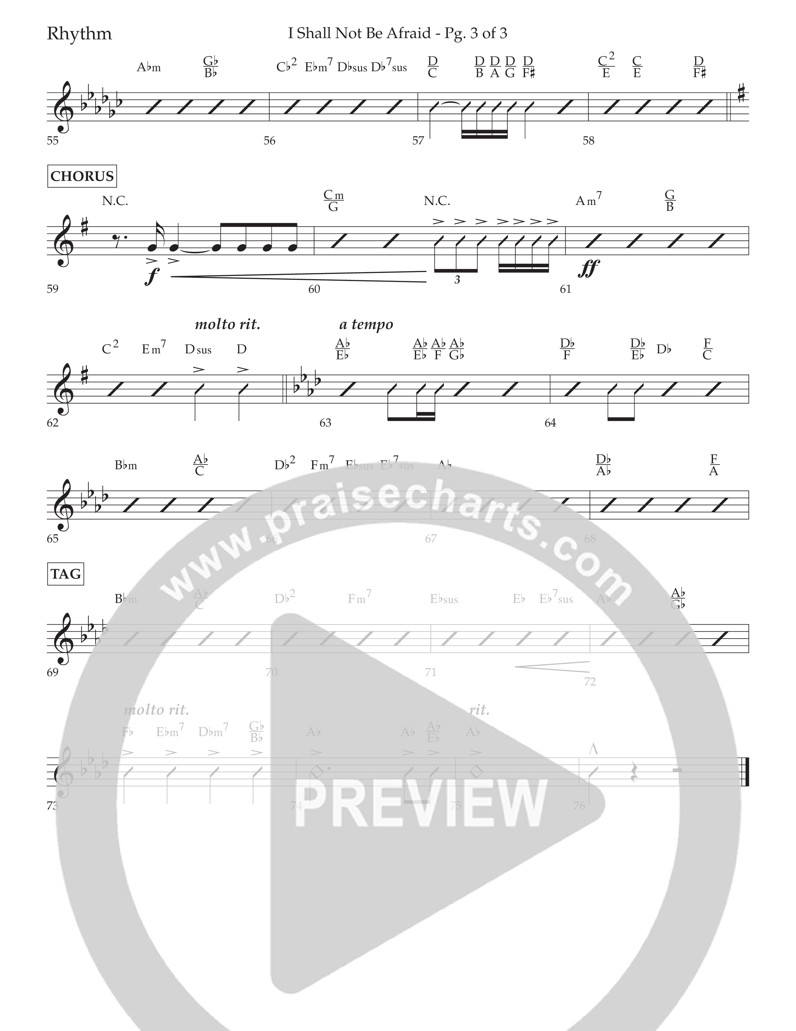 I Shall Not Be Afraid (Choral Anthem SATB) Lead Melody & Rhythm (Lifeway Choral / Arr. Cliff Duren)
