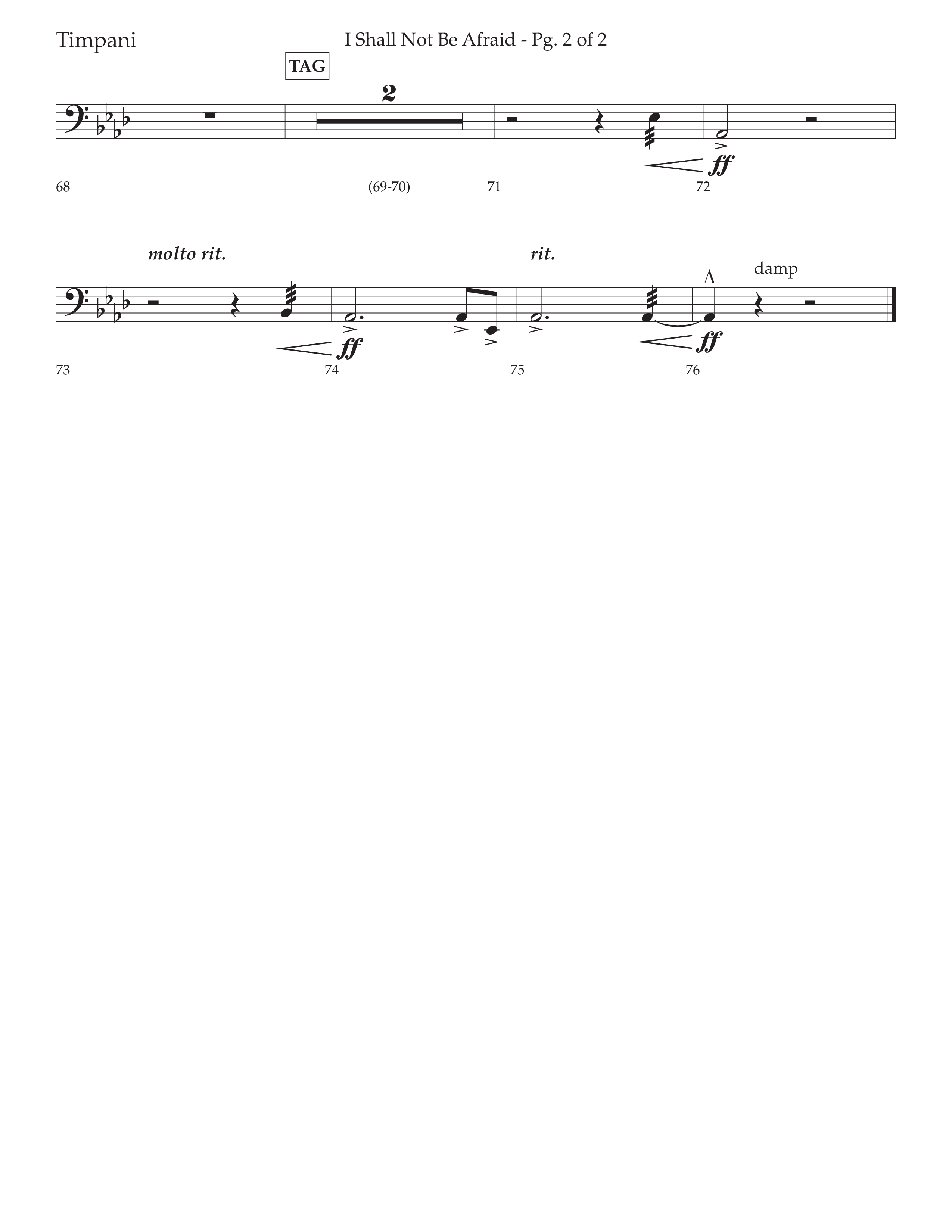 I Shall Not Be Afraid (Choral Anthem SATB) Timpani (Lifeway Choral / Arr. Cliff Duren)