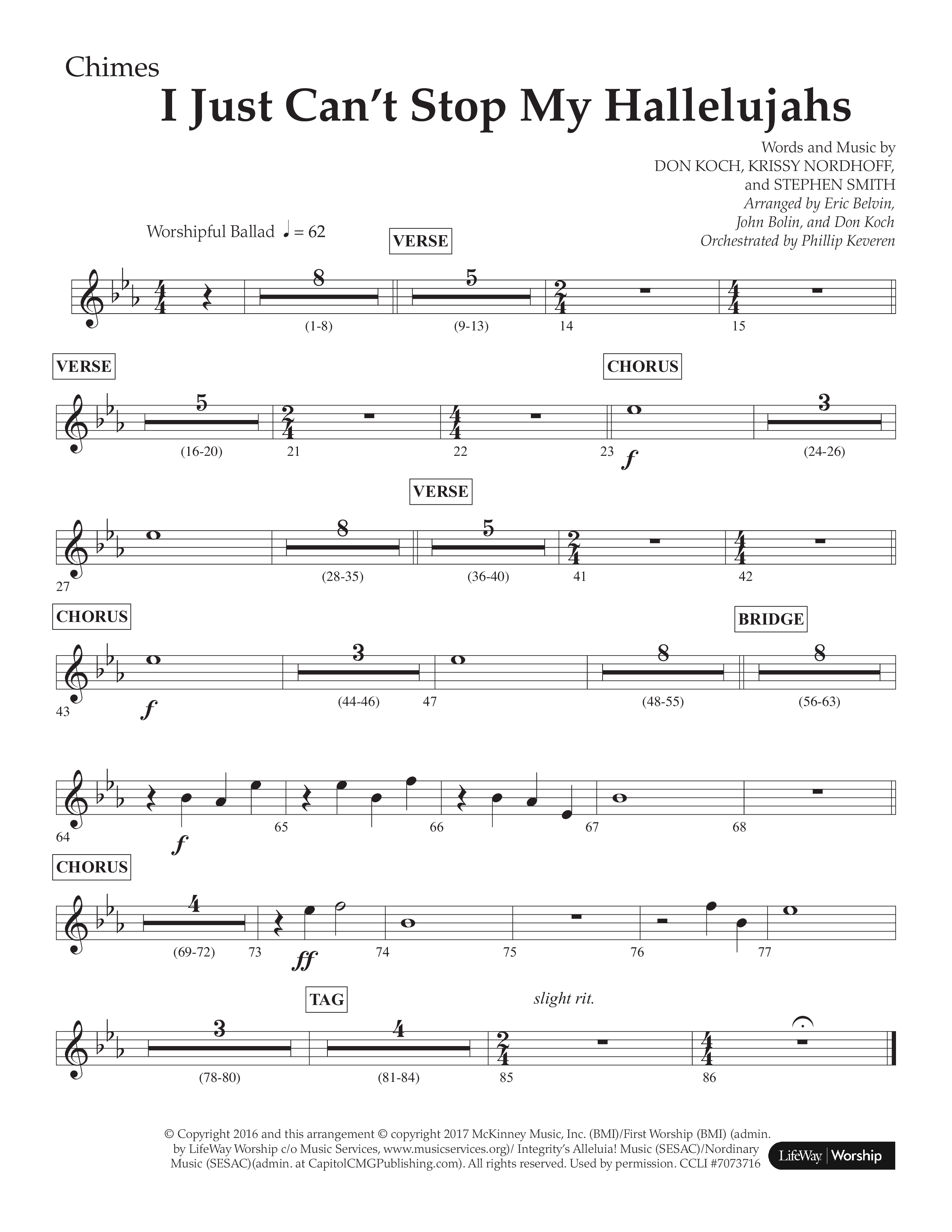 I Just Can’t Stop My Hallelujahs (Choral Anthem SATB) Chimes (Lifeway Choral / Arr. Eric Belvin / Arr. John Bolin / Arr. Don Koch / Orch. Phillip Keveren)