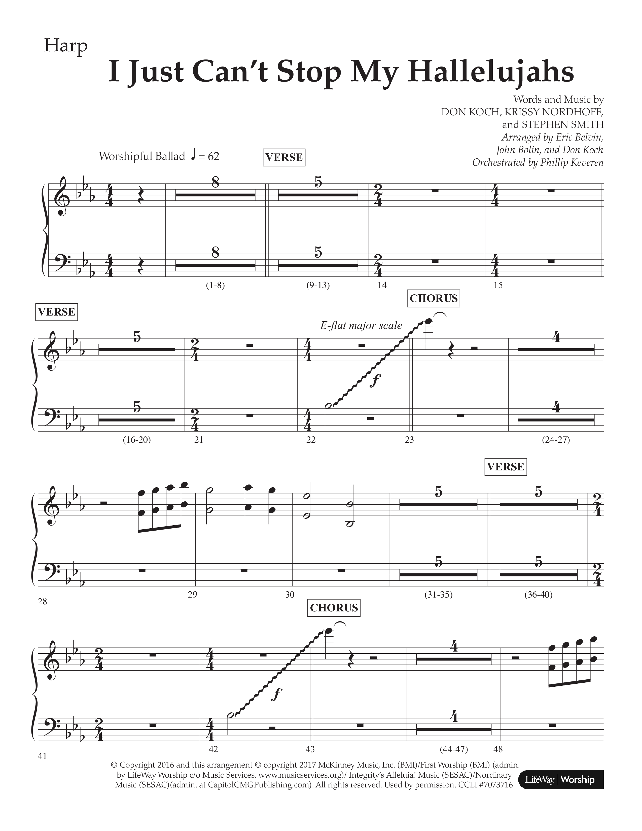 I Just Can’t Stop My Hallelujahs (Choral Anthem SATB) Harp (Lifeway Choral / Arr. Eric Belvin / Arr. John Bolin / Arr. Don Koch / Orch. Phillip Keveren)