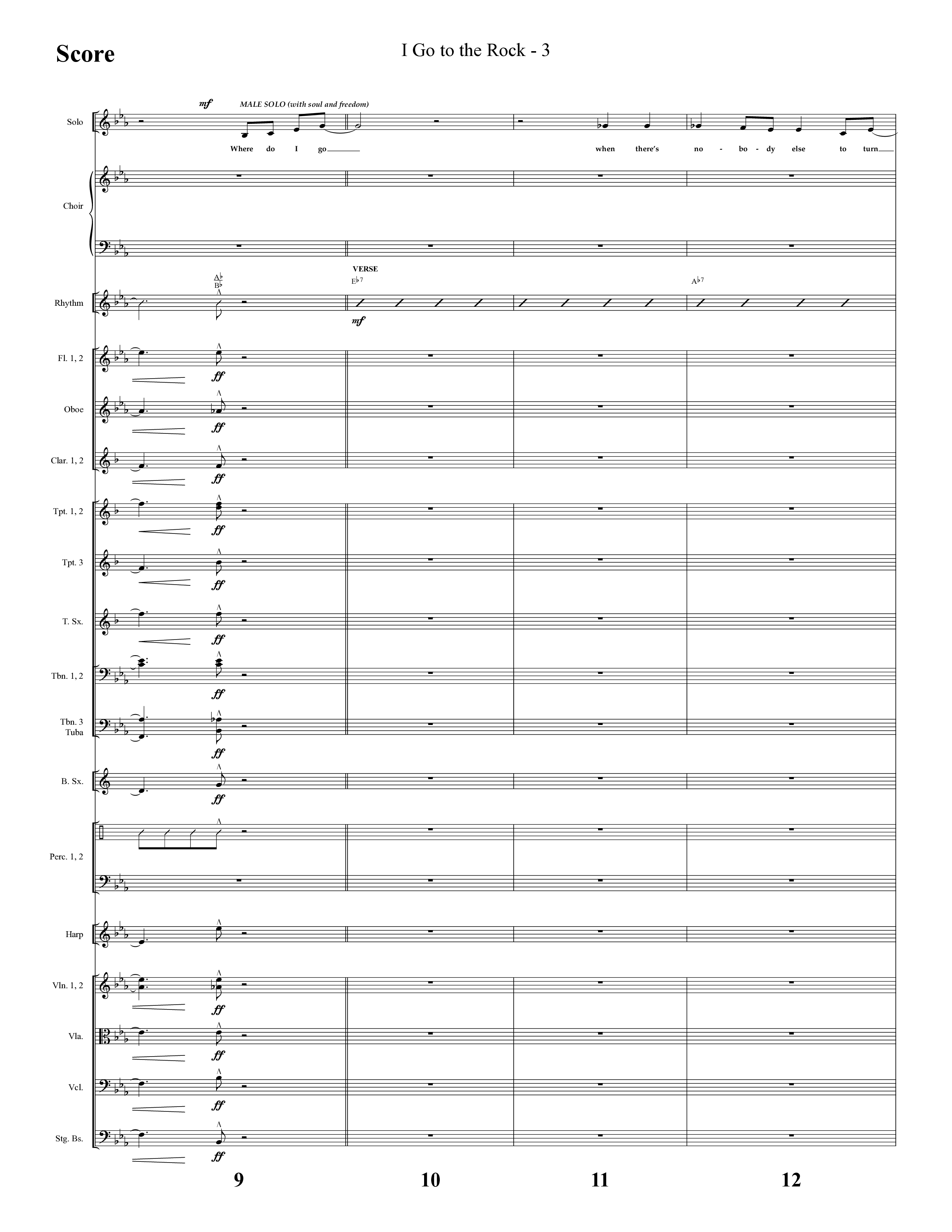 I Go To The Rock (Choral Anthem SATB) Orchestration (Lifeway Choral / Arr. Cliff Duren)