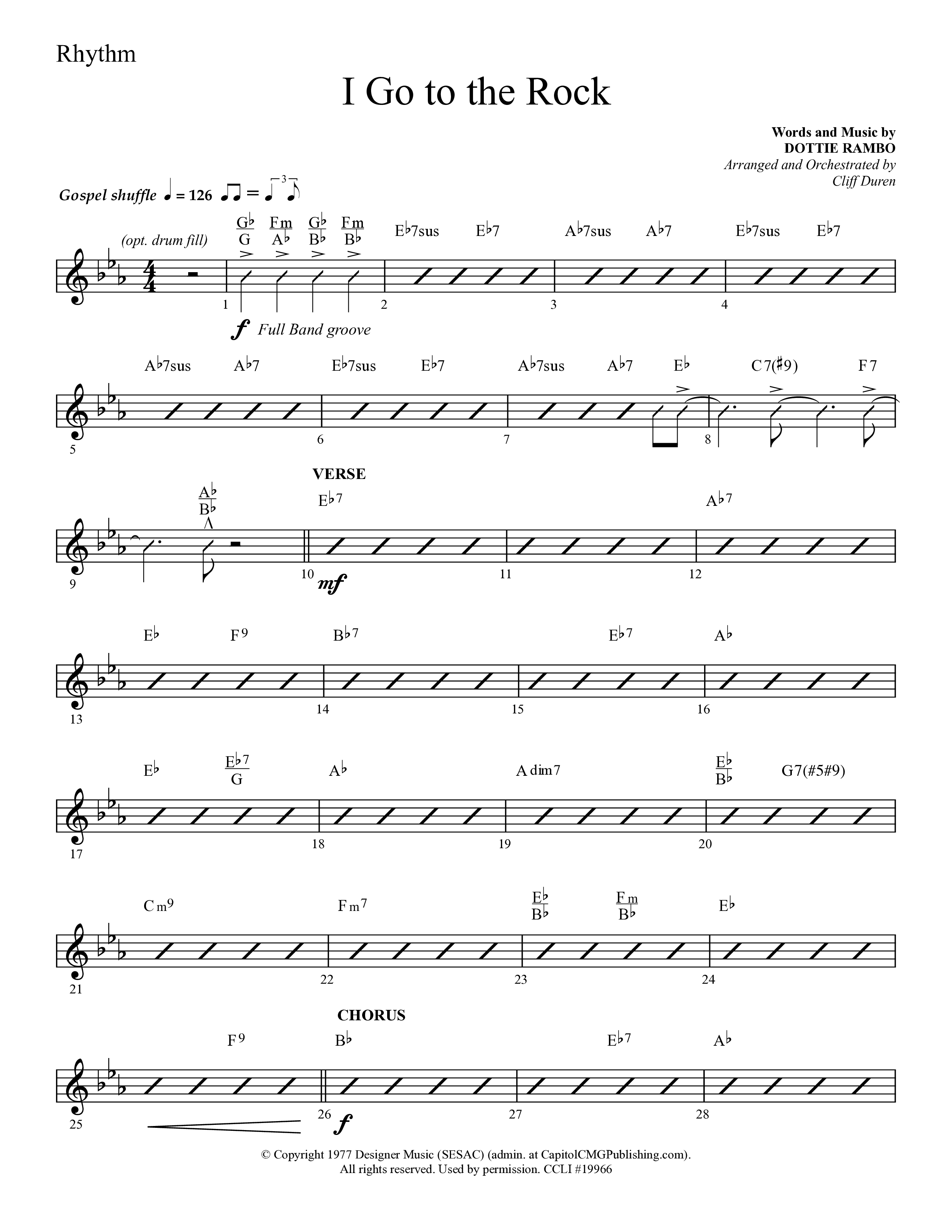 I Go To The Rock (Choral Anthem SATB) Lead Melody & Rhythm (Lifeway Choral / Arr. Cliff Duren)